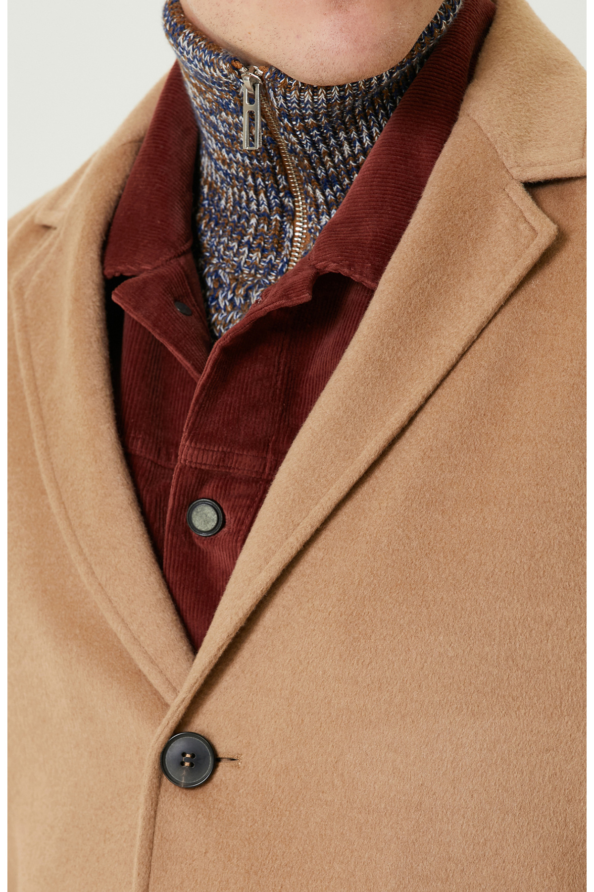 Network Limited Camel Kaşmir Palto görsel 6