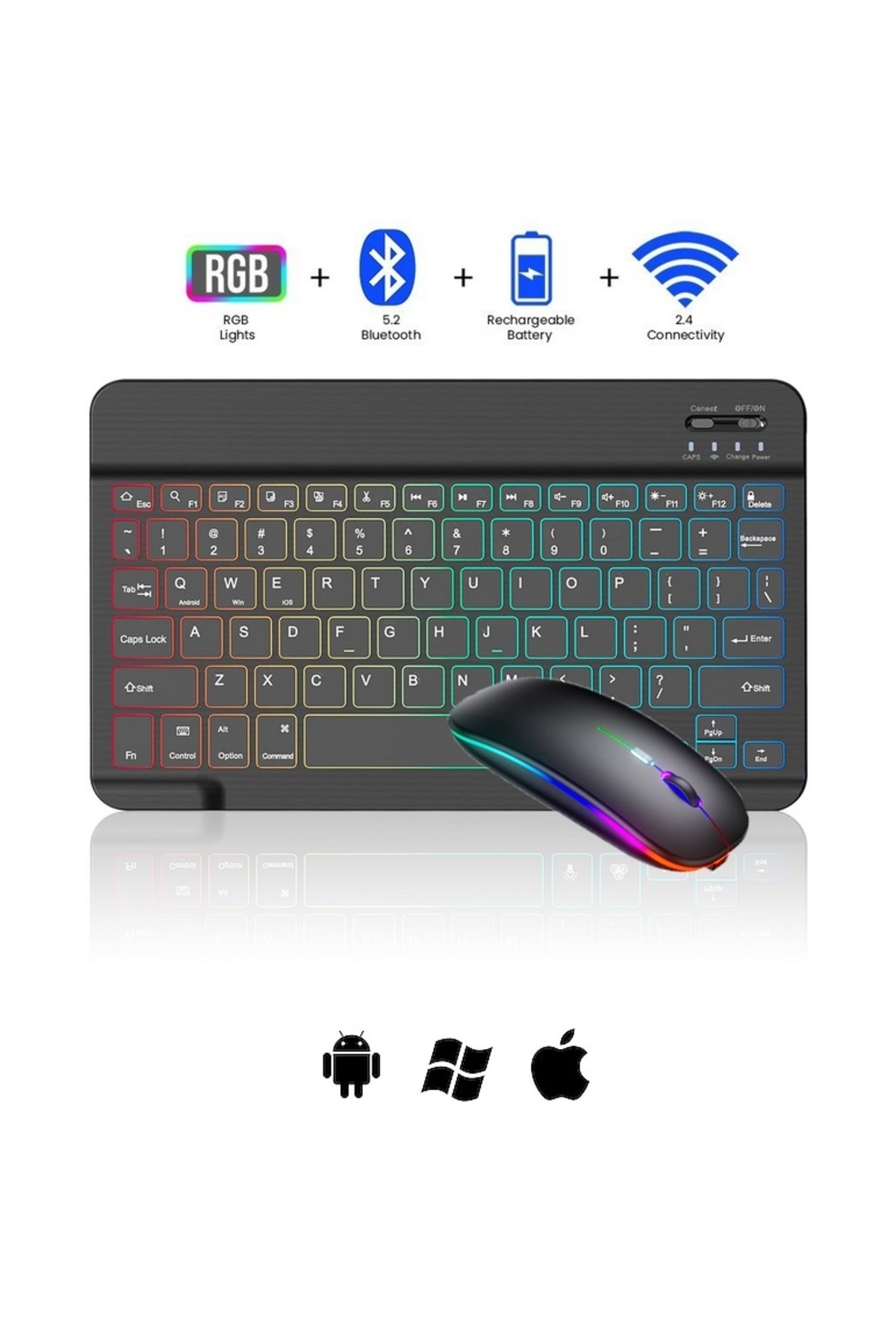 Tastech TMK-09 Şarjlı RGB Işıklı 2.4Ghz Usb Wireless Kablosuz ve