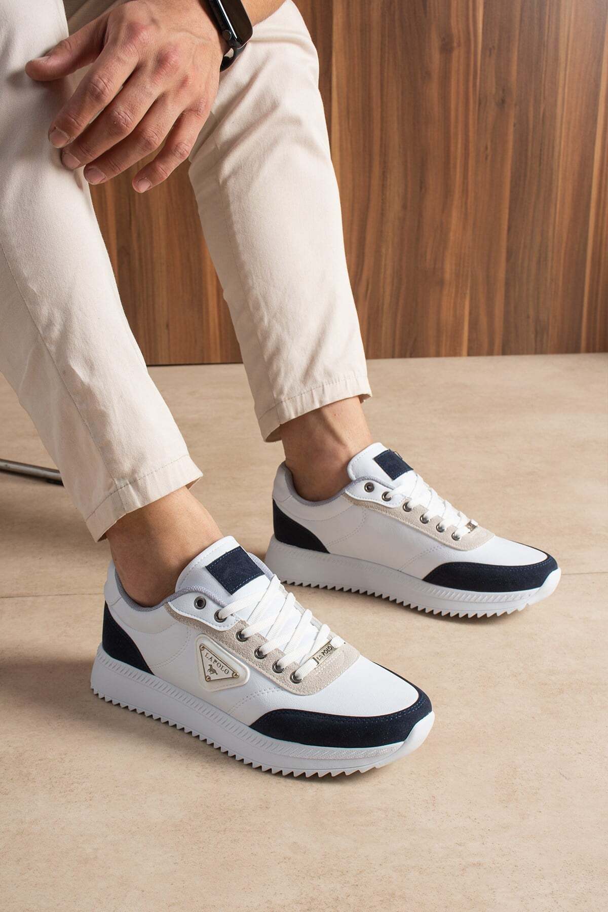 L.A Polo Beyaz Lacivert Erkek Sneaker