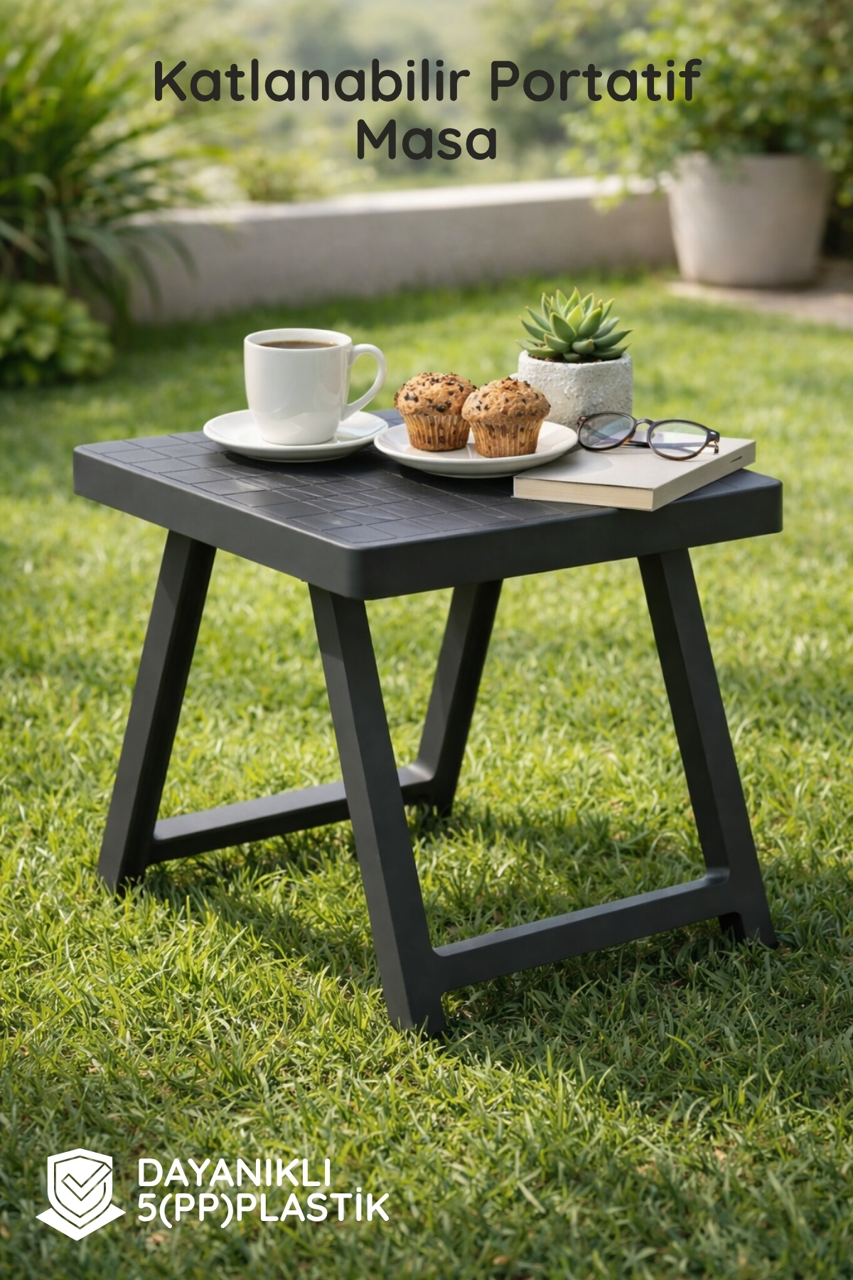 Foldable Portable Table 50x40 cm – Durable PP Plastic – Minimal and Lightweight Design