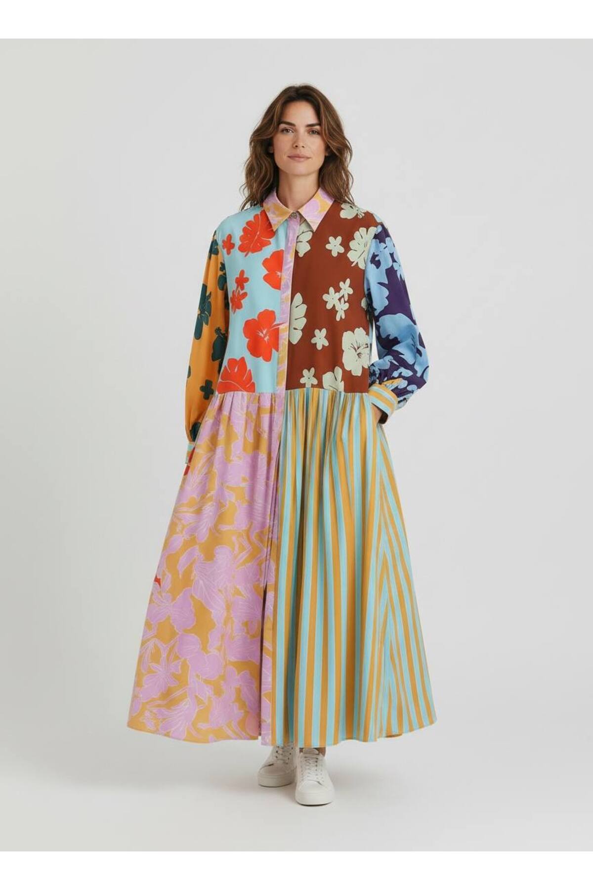 HANIQA Vintage Style Floral Women's Dress