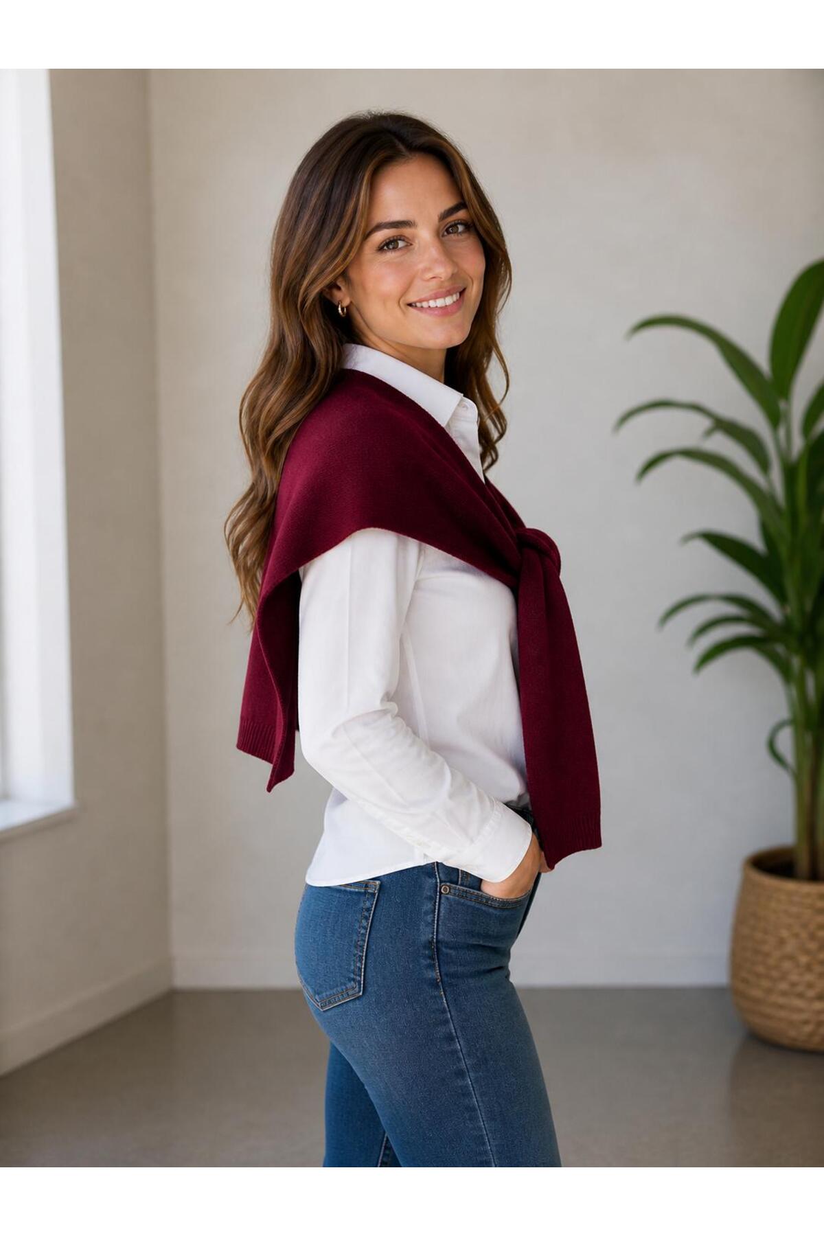 esma trend Kare Parçalı Patchwork Atkı-Spor Triko Örme Omuz Atkısı Unisex Boho Şal-Atkı görsel 3