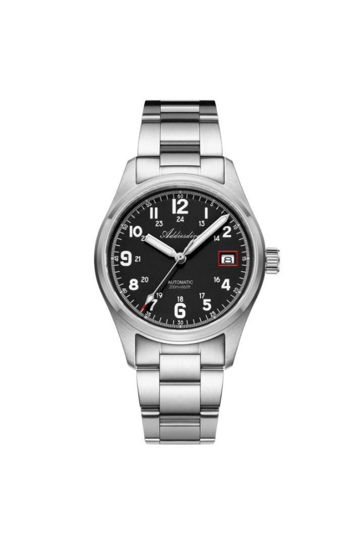 ADDIESDIVE 39mm Çelik Kordon Erkek Kol Saati AD2070 Siyah - Fiyatı