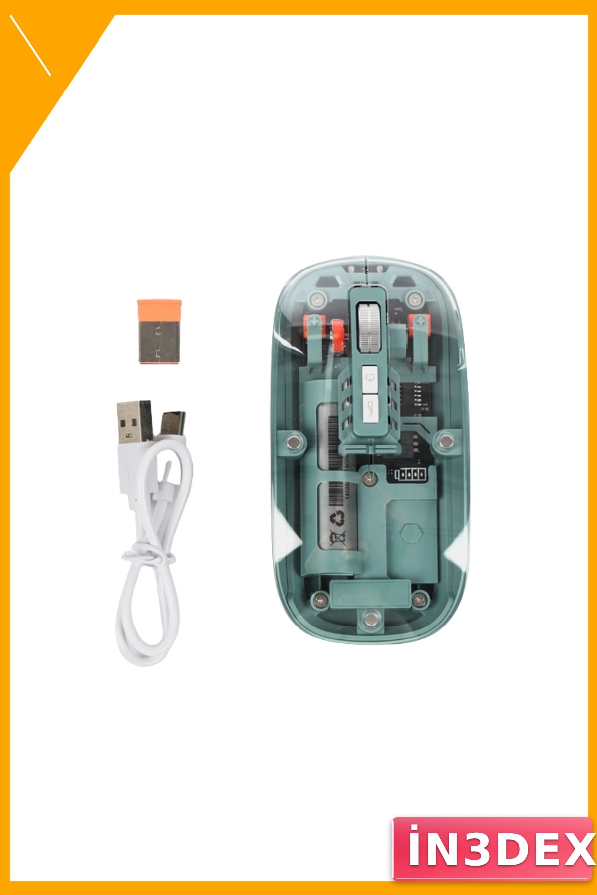 Kablosuz Şeffaf Mouse Bluetooth 2.4G USB Çift Mod 1000-2400 DPI