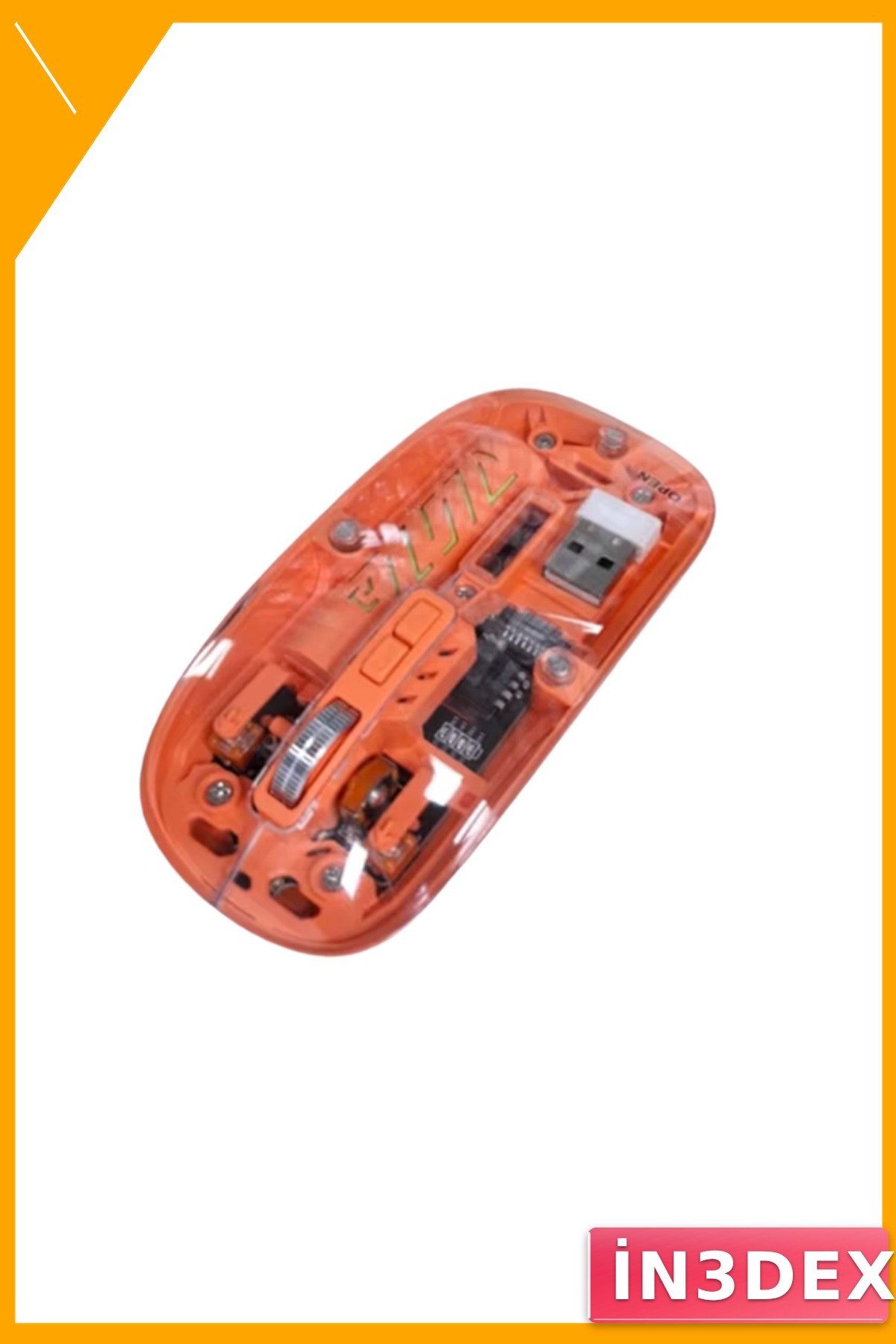 Kablosuz Şeffaf Mouse Sessiz Tıklama Bluetooth USB