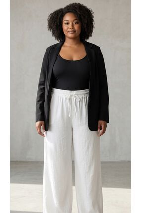 Losha Collection Büyük Beden Keten Pantolon