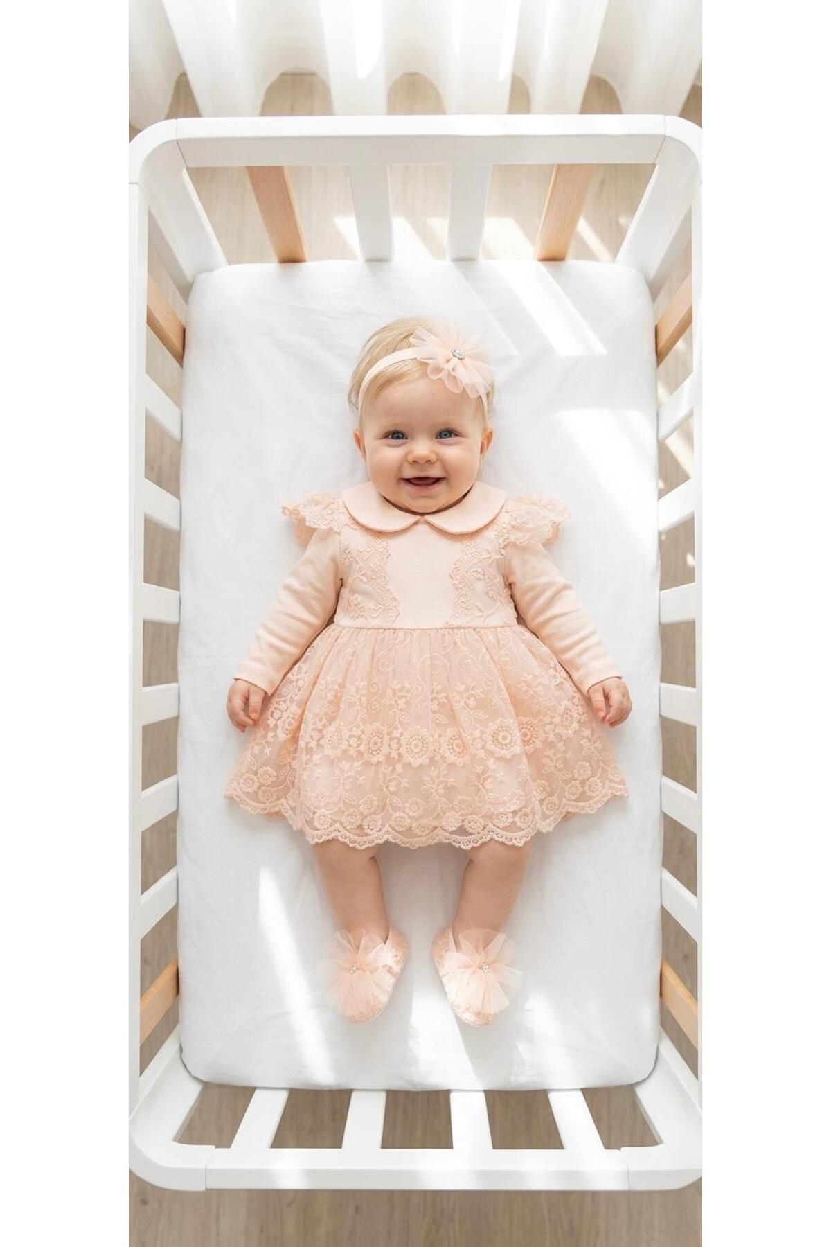 Baby Girl Mevlutluk Dress Bandana Lace Newborn Hospital Break Wedding Dress Evening Dress Mevlutlik 4026