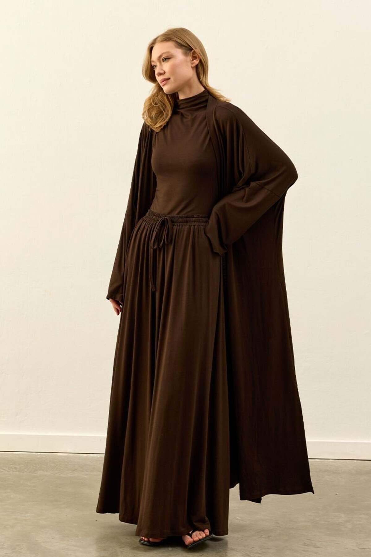 Bitter Coffee Viscose Kimono