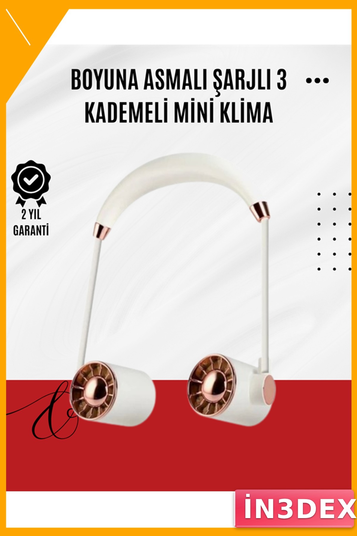 Katlanabilir Boyun Fanı 3 Kademeli Sessiz USB Şarjlı Taşınabilir