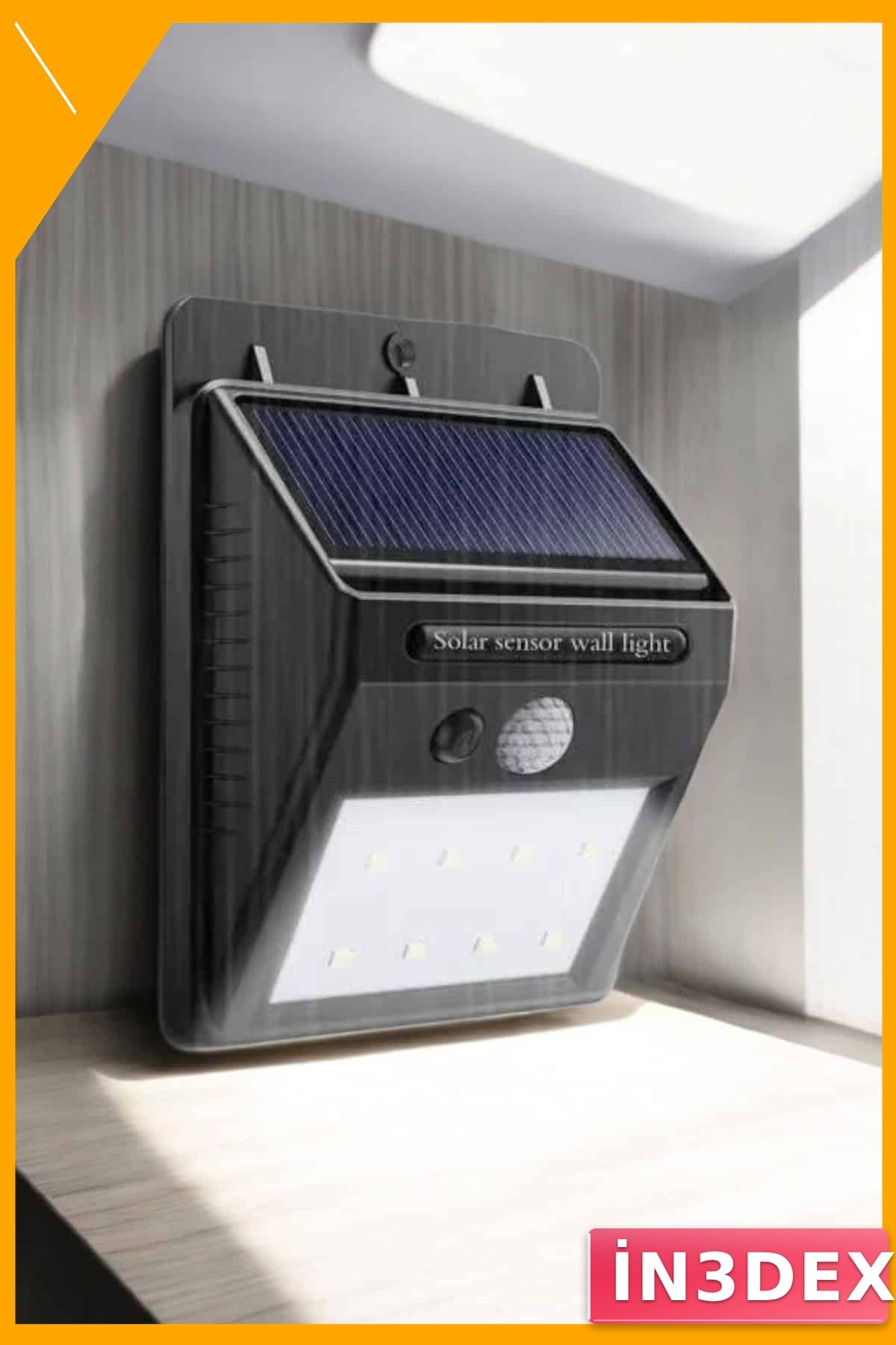 Hareket Sensörlü Solar Bahçe Lambası 1200mAh 4.5 Saat Çalışma