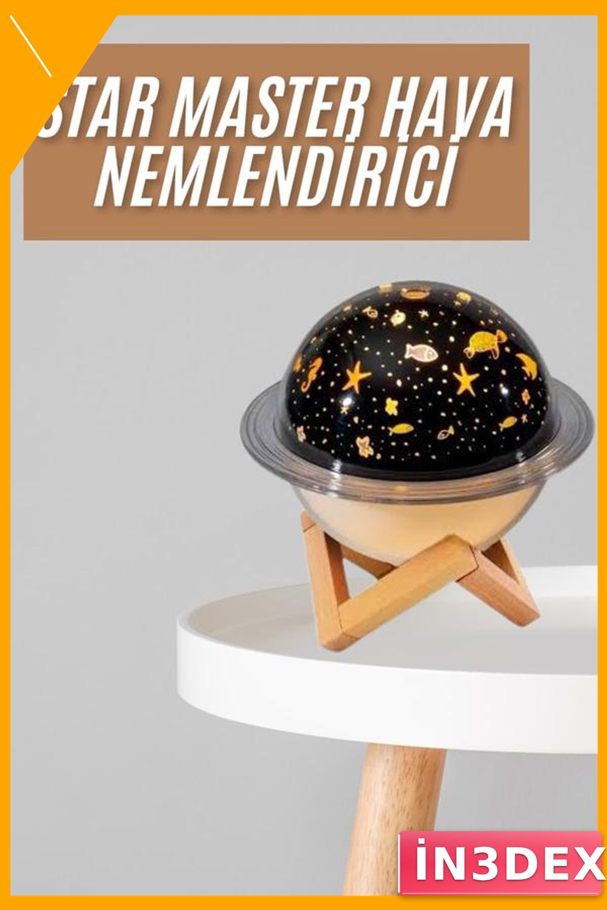Renk Değiştiren LED Nemlendirici Gece Lambası Yıldız Desenli