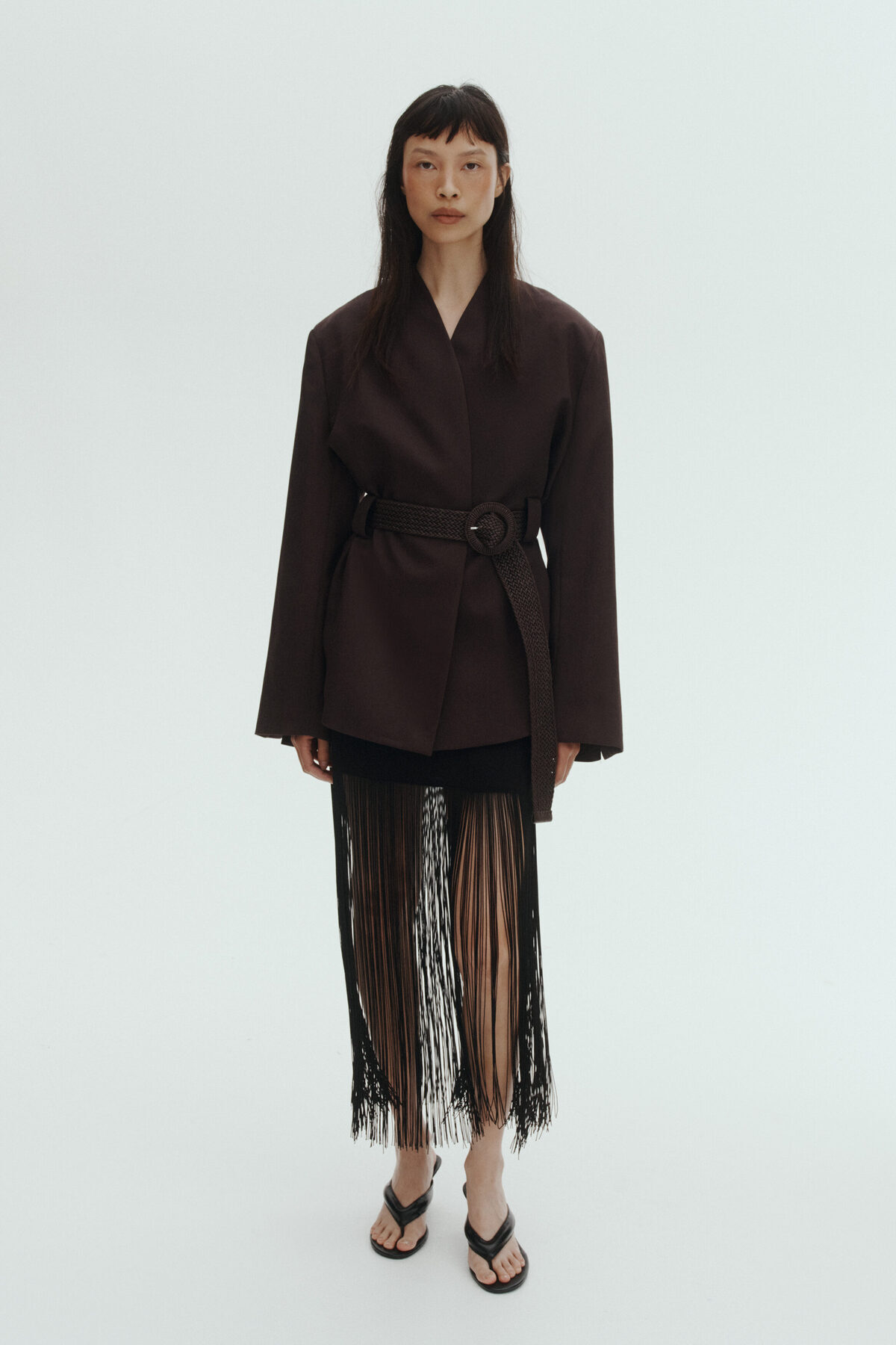 H&M Kemerli Klapasız Blazer görsel 4
