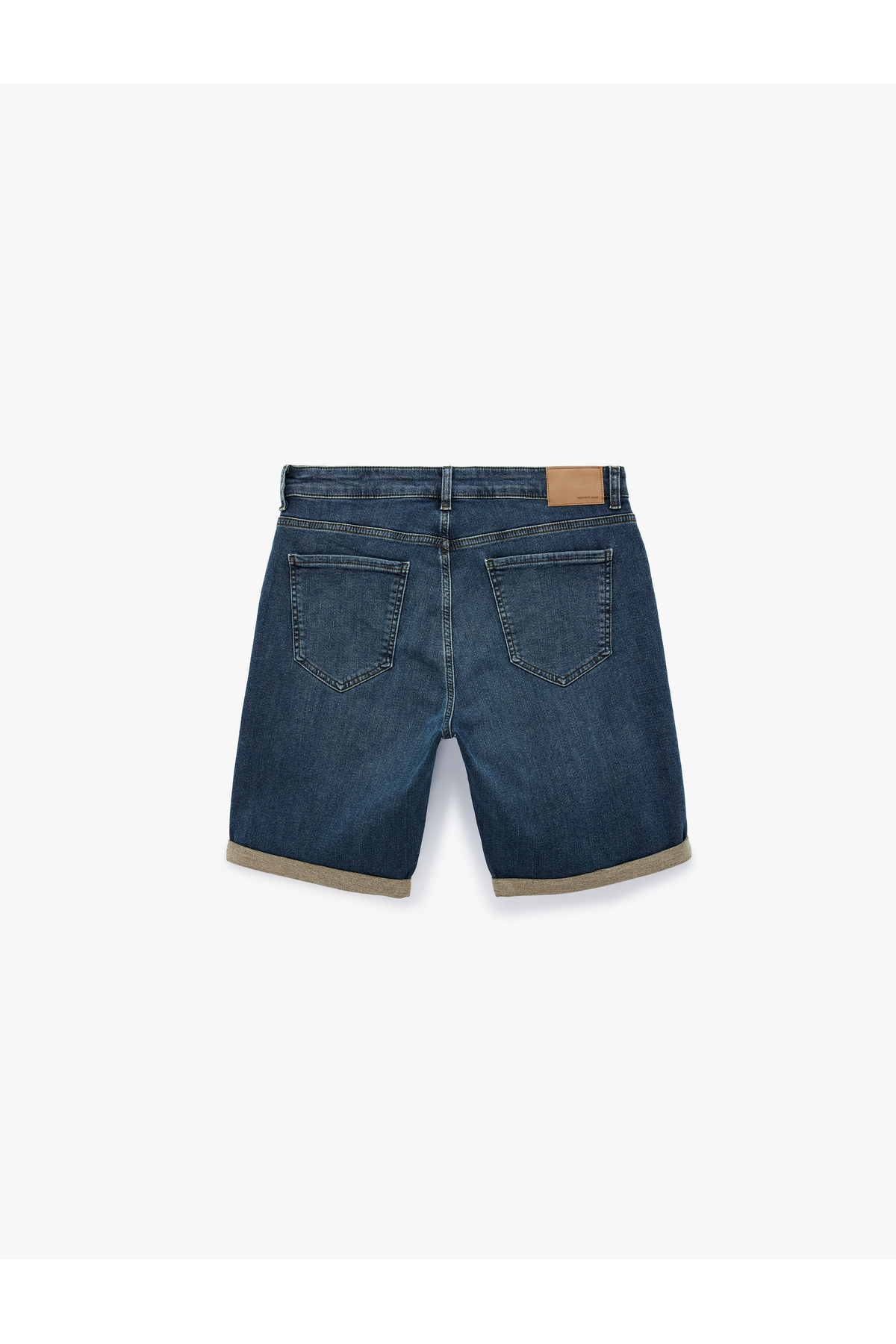 Koton Normal Bel Pamuklu Bermuda Slim Fit Jean Şort görsel 4