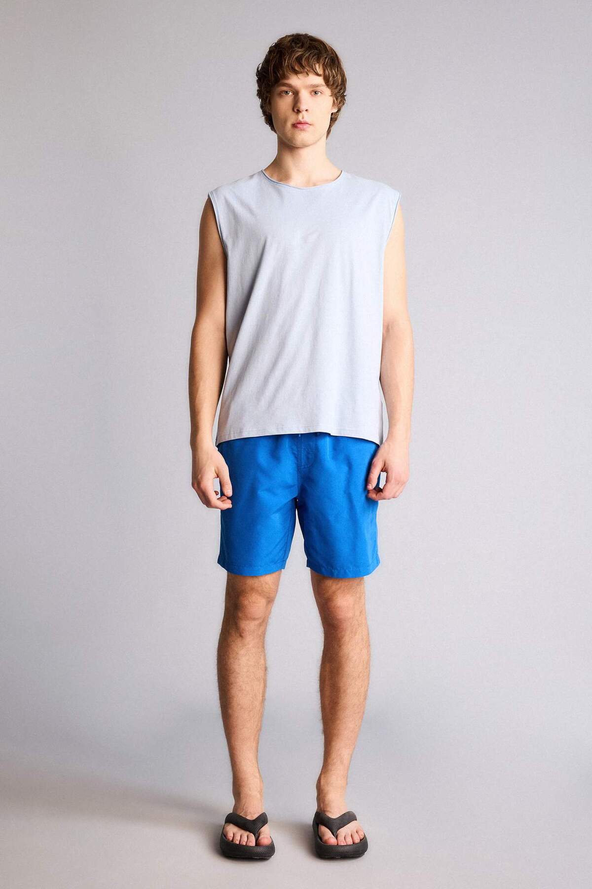 Defacto Regular Fit Mesh Lined Above-Knee Swim Shorts N0132Az26Hs