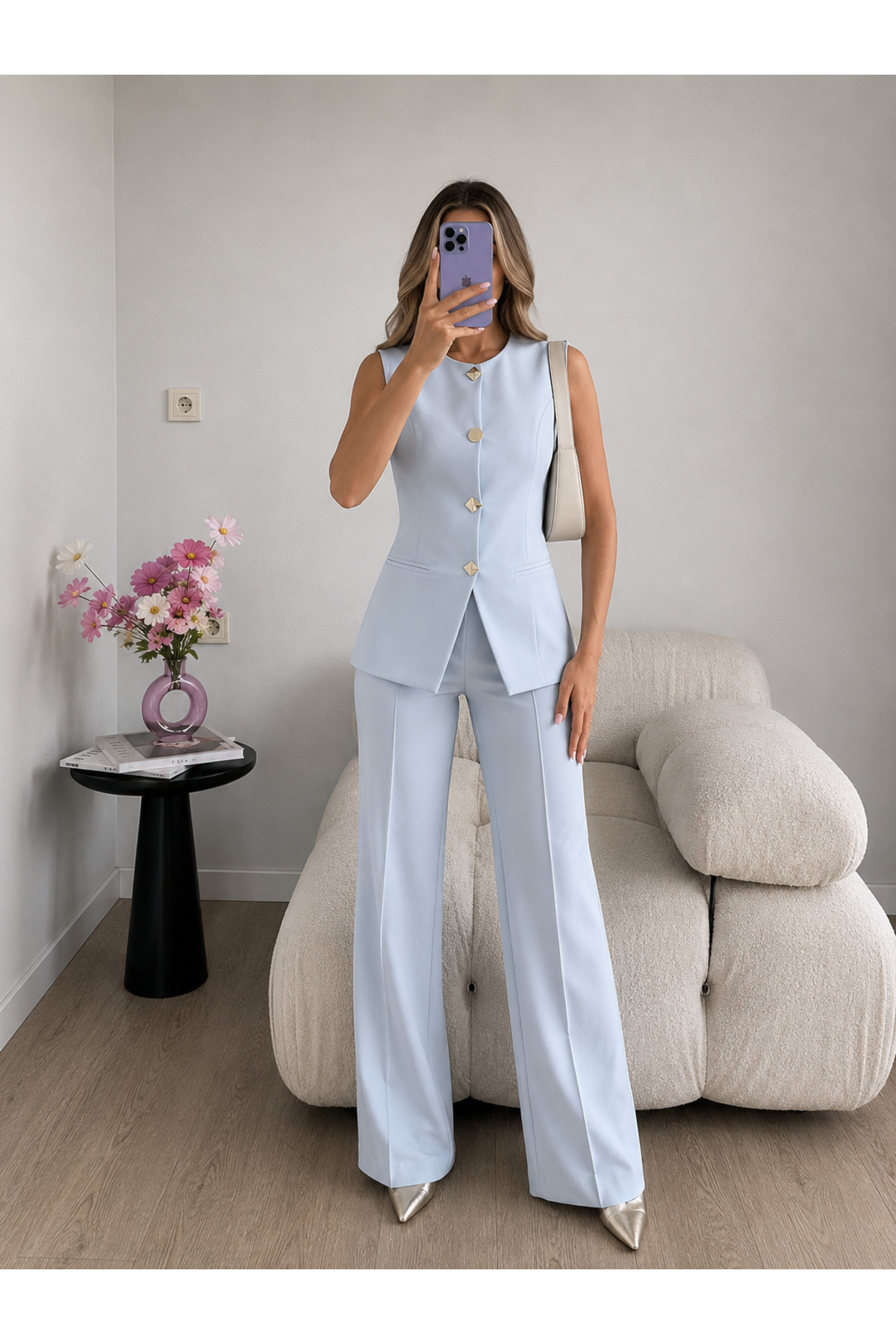 4 Buttons Vest Pants Blazer Set