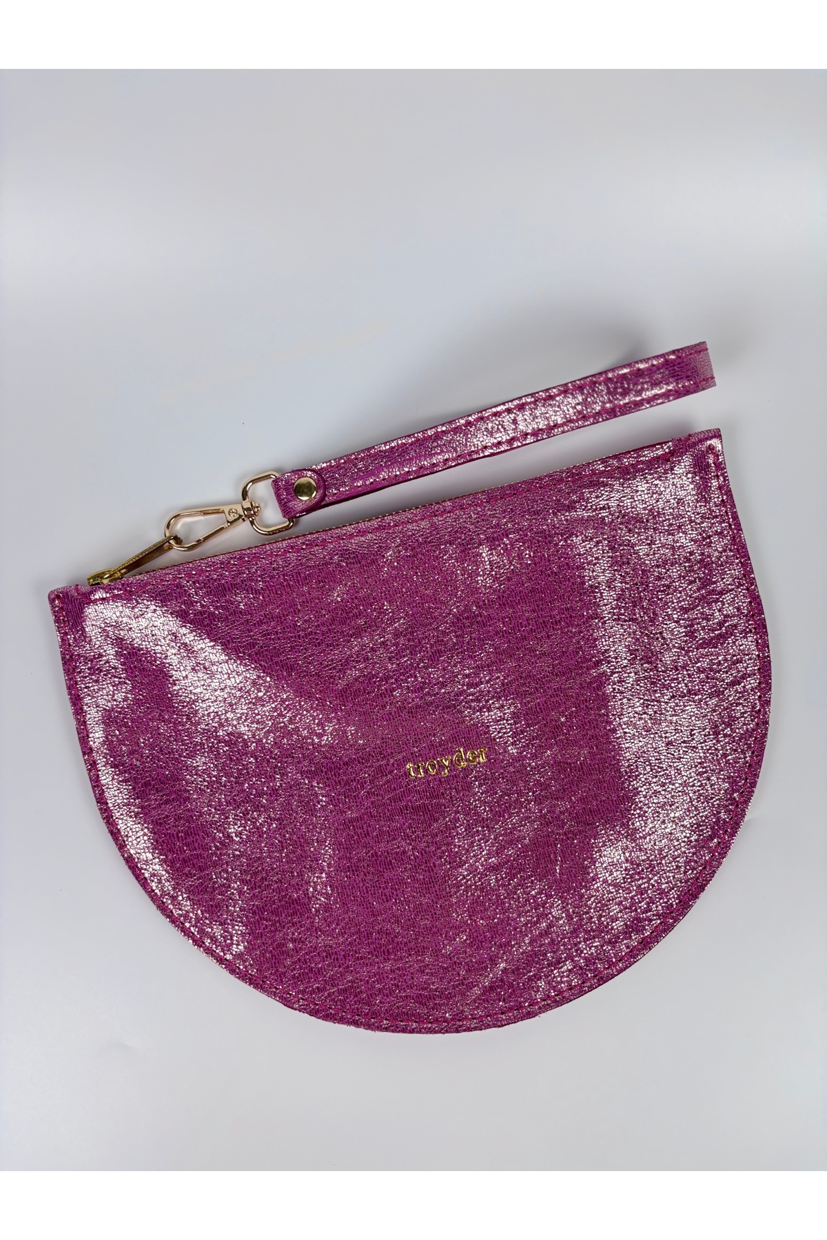 TROYDER Hakiki Deri Clutch/Portföy Çanta Parlak