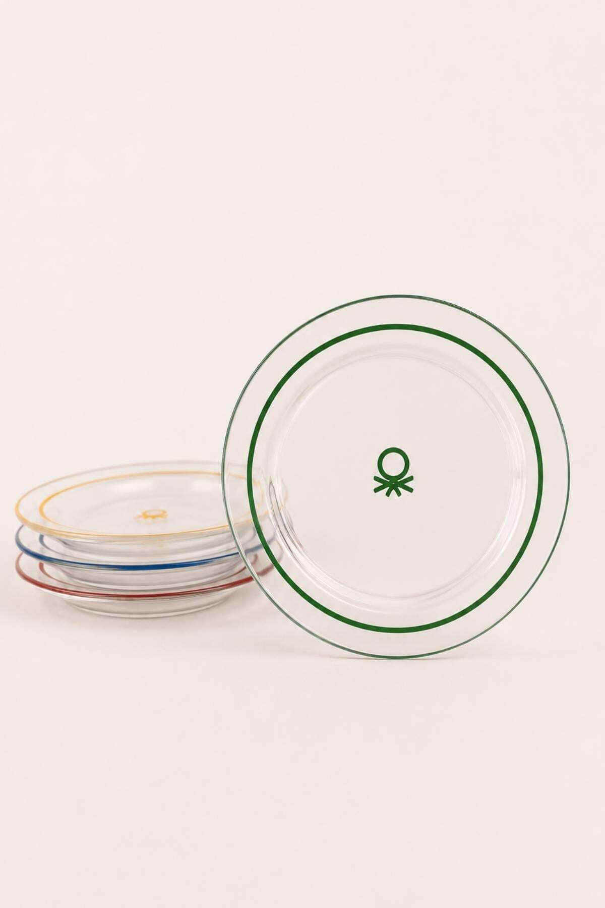 United Colors of Benetton Be-Kct0037 Glass Multi-Colored Plate Set
