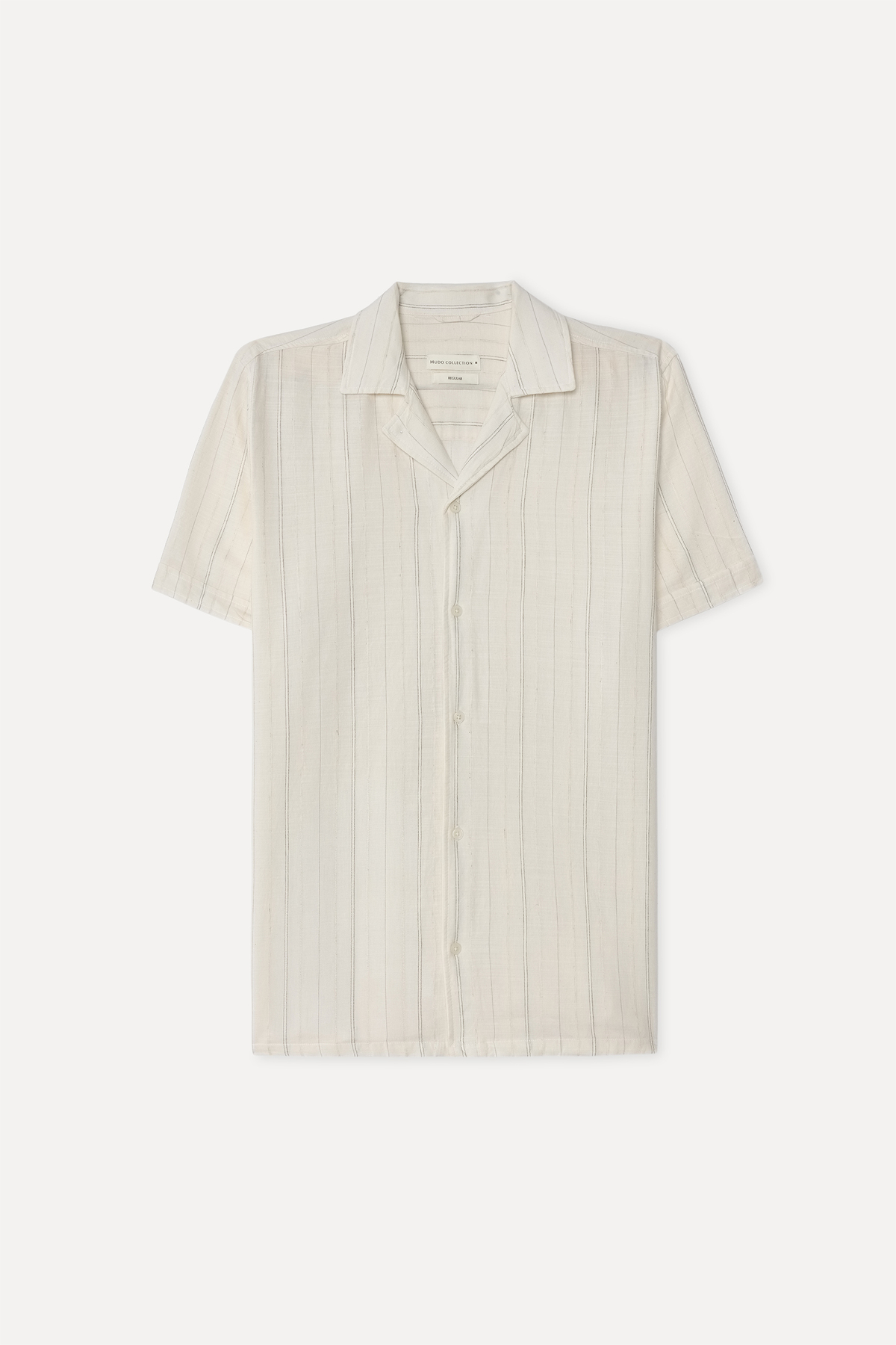 پیراهن آستین کوتاه مردانه یقه اسکی مدل Off-White Regular Fit مودو پیراهن Mudo