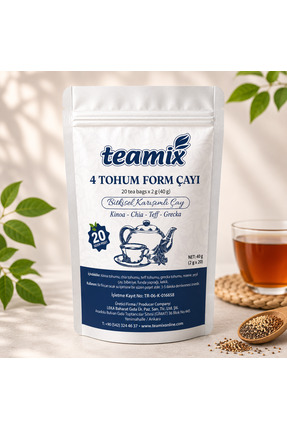 teamix 4 tohum Form çayı kinoa chia teff grecka bitkisel karışımlı çay 20 süz...