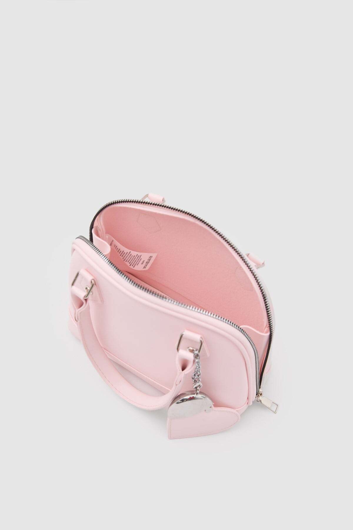 Shule Bags Rio Kalp Charmlı El ve Çapraz Çanta Sakura Pembe görsel 8