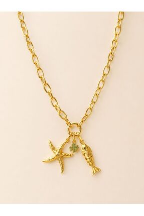 Hi Sisters Golden Coast Charm Çelik Zincir Kolye