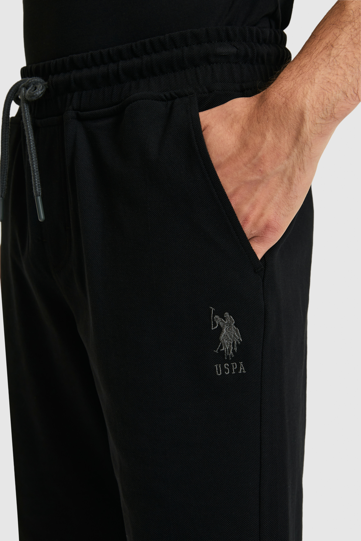 U.S. Polo Assn. Erkek Siyah Örme Şort 50322604-VR046 görsel 6