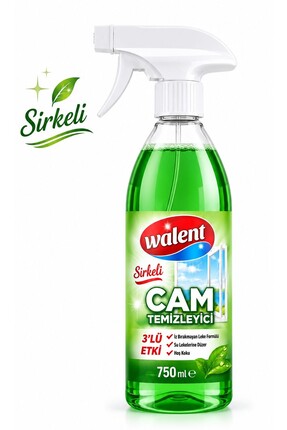 Walent Cam Temizleyici Sirkeli 750 Ml Parlatıcı Su Engelleyici İz Bırakmaz Le...