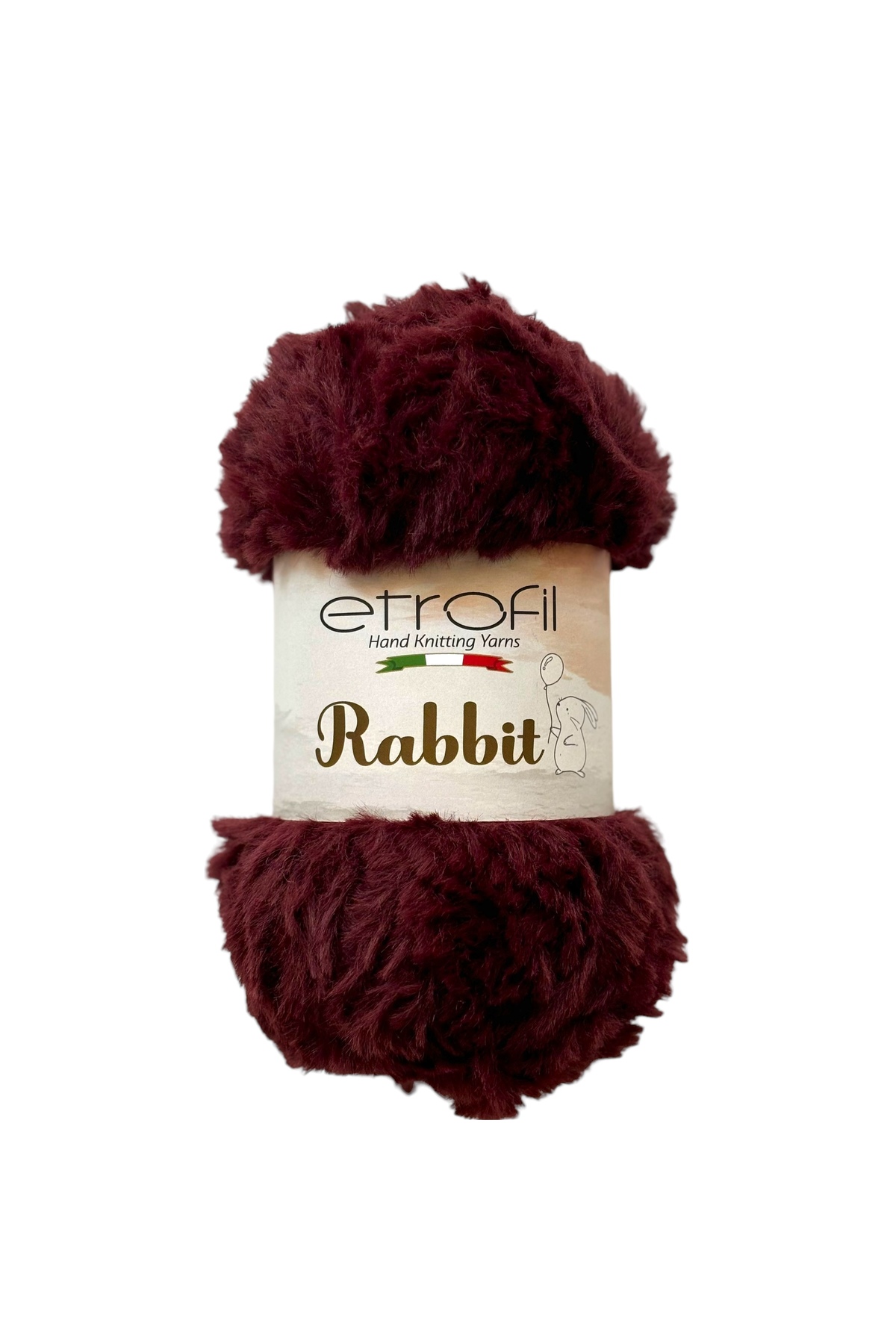 Rabbit Knitting Yarn Burgundy Velvet 100% Polyester 100g 65m (70349)