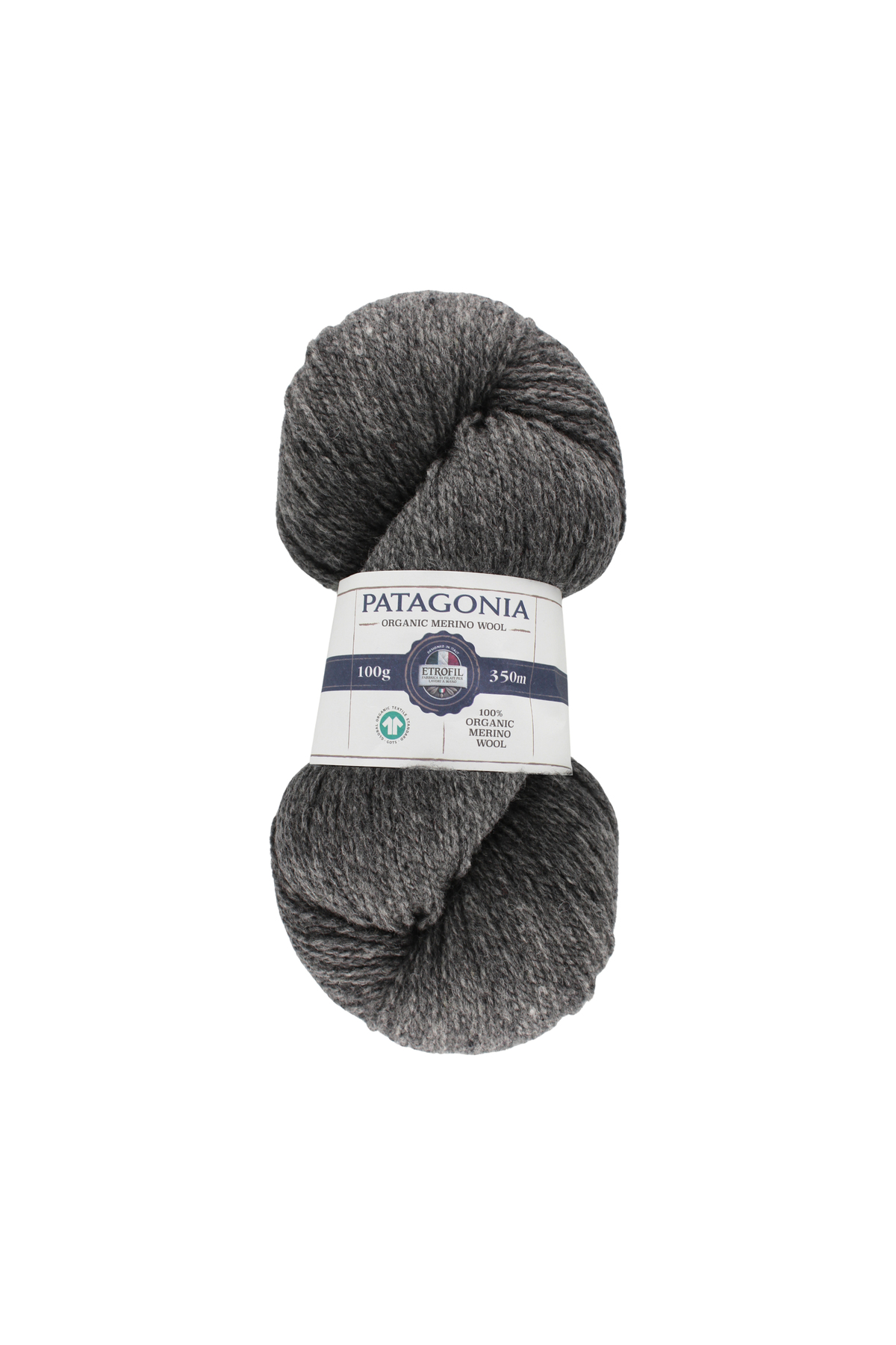 Patagonia Knitting Yarn Dark Grey 100% Organic Merino Wool 100g 350m (79154)
