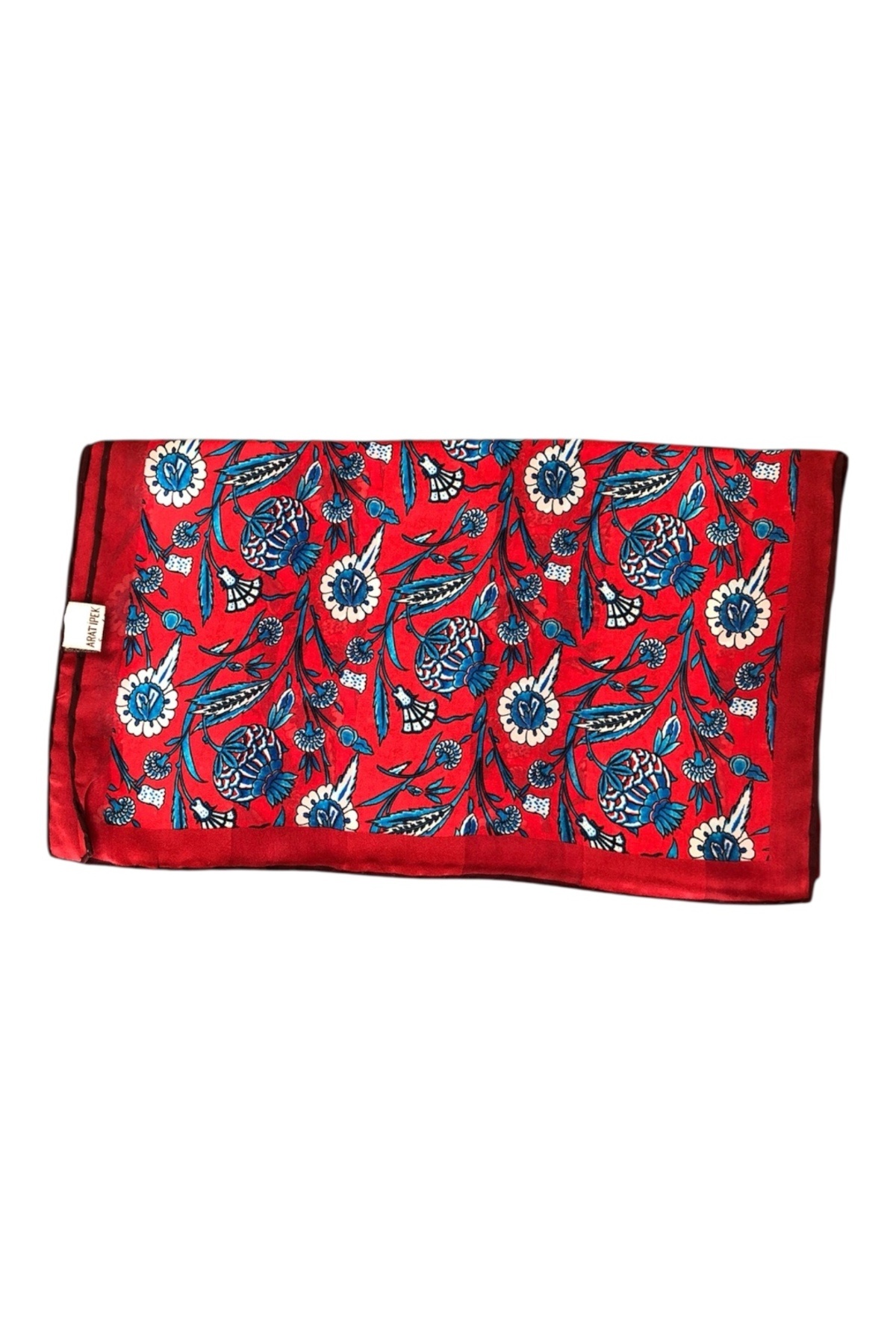 Arat İpek %100 Saf İpek Çiçek Desenli Lüks Fular 32x147 cm görsel 5