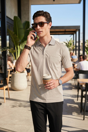 Buratti Pamuklu Regular Fit Göğüs Cepli Düğmeli Polo T Shirt Erkek POLO T SHİ...