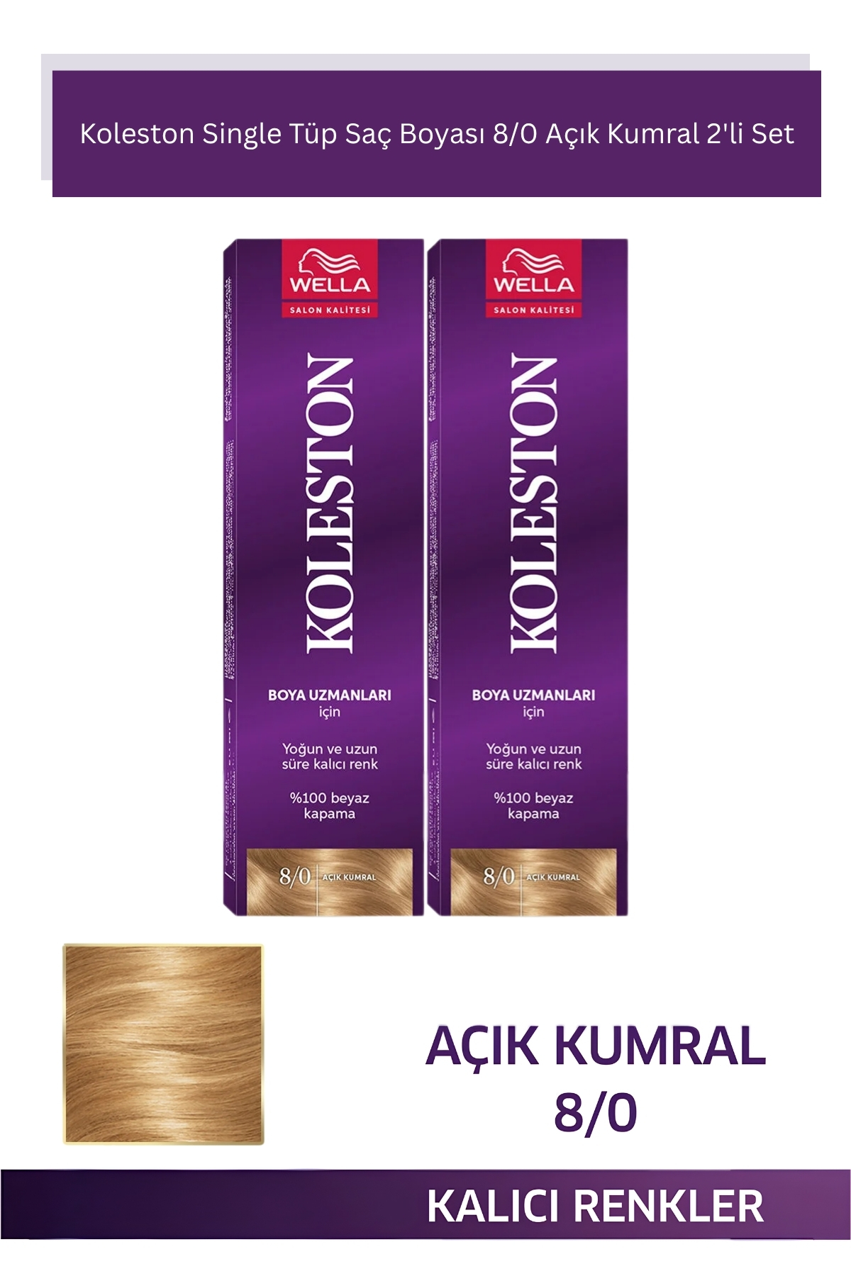 Wella Koleston Single Tüp Saç Boyası 8/0 Açık Kumral X2 Adet — زرد 100251512-41120