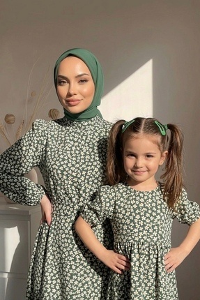 TESETTÜREVİM Anne & Kız Viskon Elbise (tek ürün fiyatıdır)
