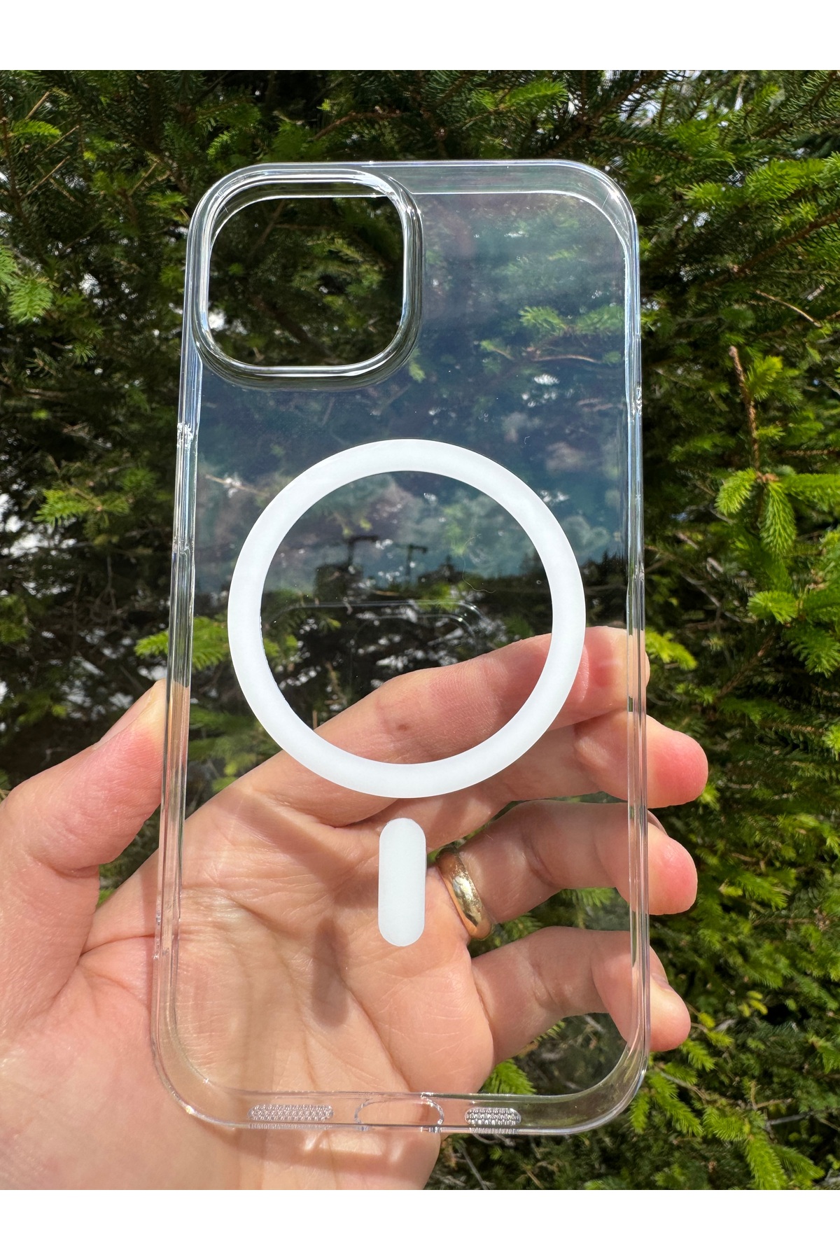iPhone 15 Uyumlu Kılıf İnce Sert Sararmaz Magsafe Kamera Kenarı Korumalı Şeffaf Dayanıklı Arka Kapak