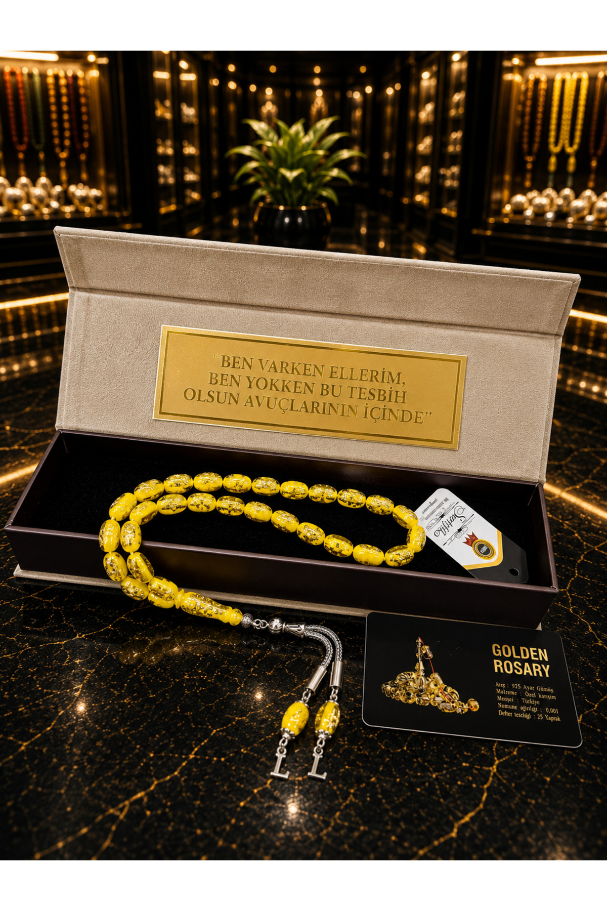 Custom Printed 24k Gold Piece Rosary with Special Box Men's Gift Certified Personalized Father's Day gift leather box bead