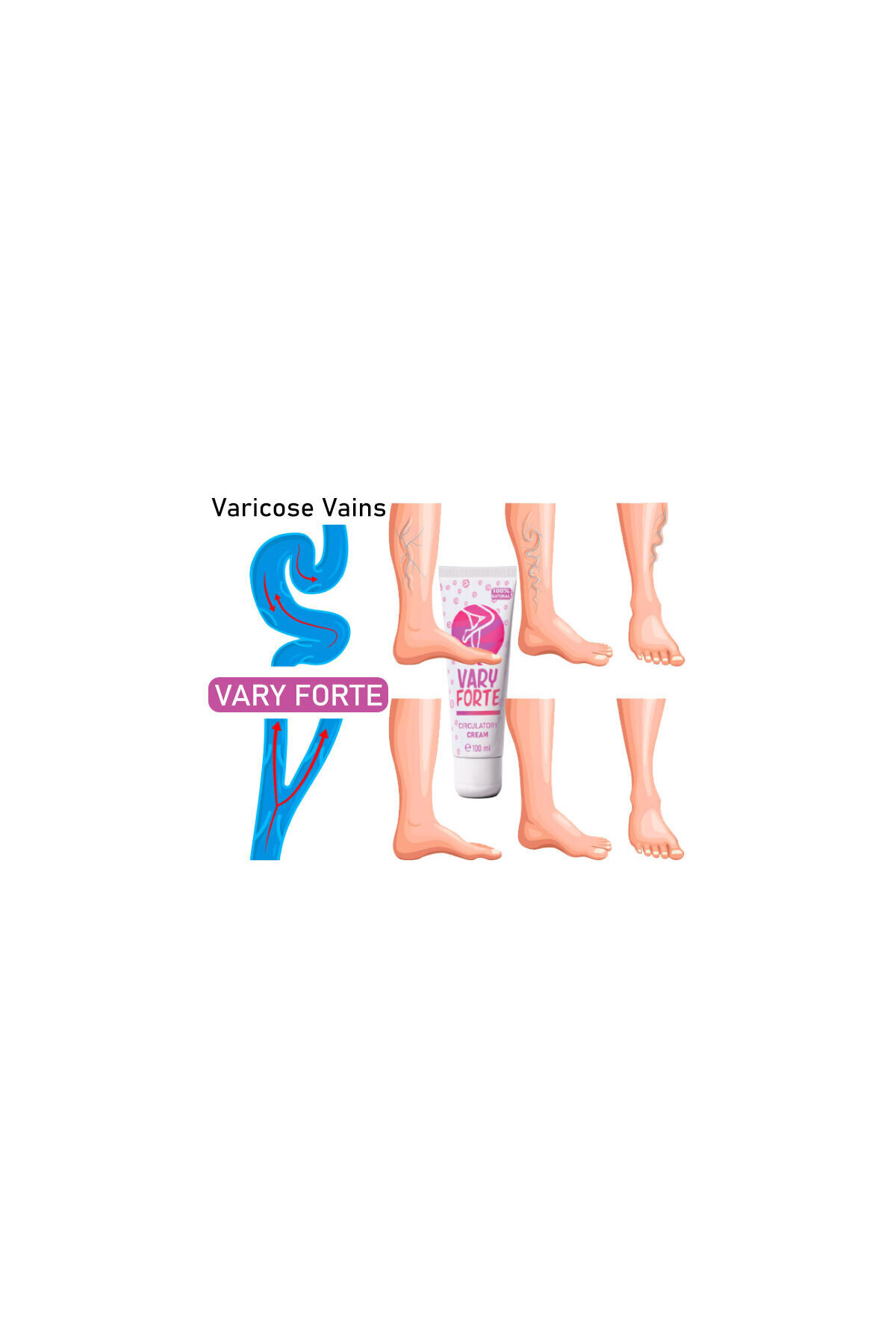 VaryForte Bacaklarınızdaki Varislerinize Karşı Bakım Kremi Tüp 100 ml x 1 adet — DCCBBB-Z773377-AGC01 — تصویر 3 از 3