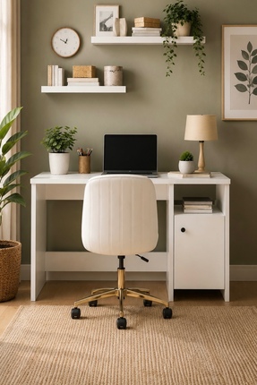 OVİS HOME MD04 Çalışma Masası Kapaklı Beyaz