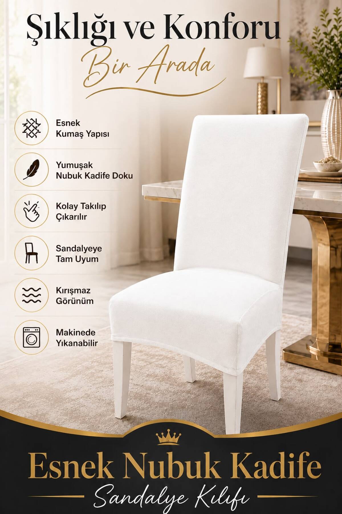 Nubuck Velvet Ultra Soft Soft Flexible Chair Cover - High Back Chair Compatible - Full Protection