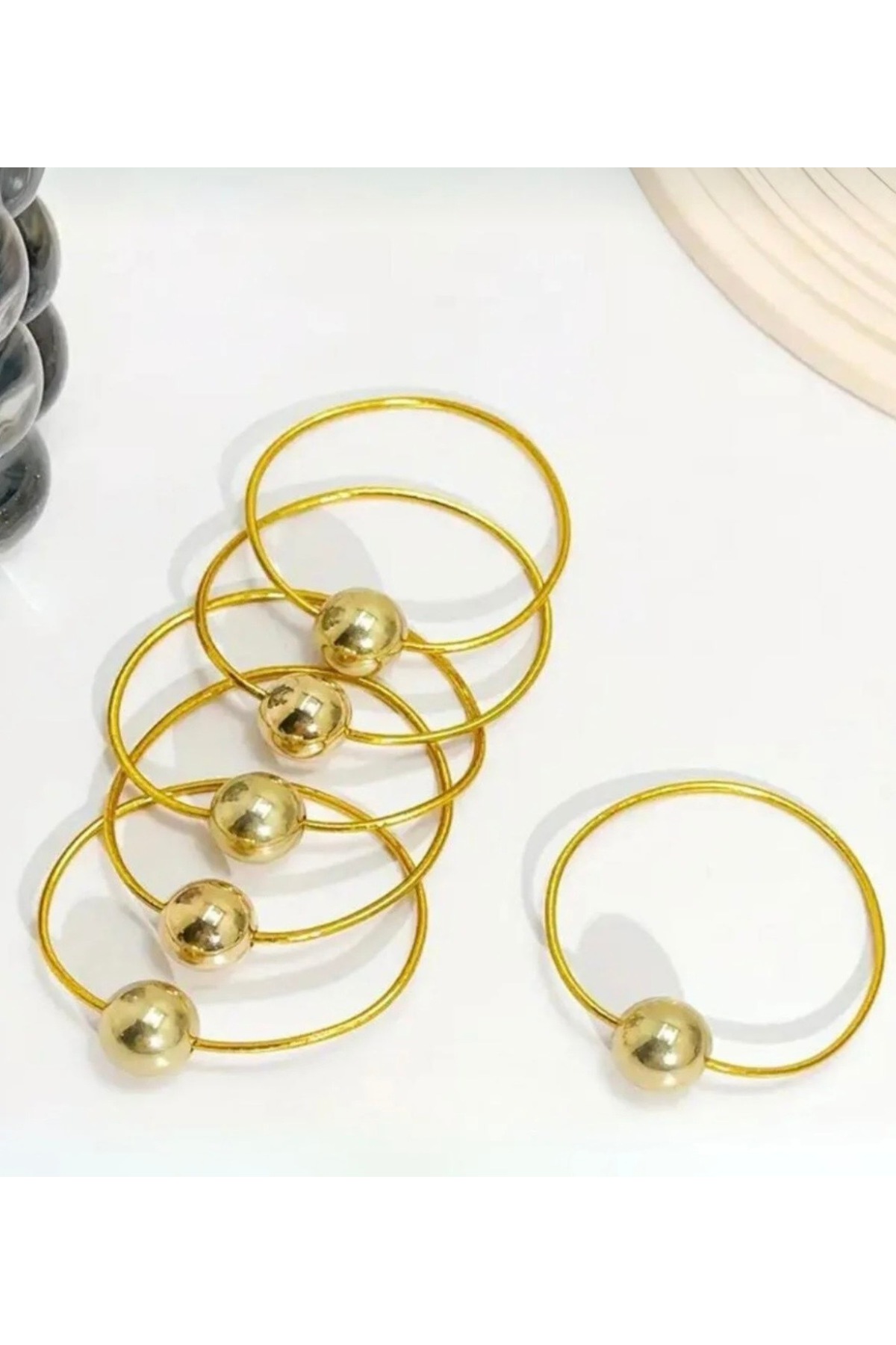 Genel Markalar Kadın 4 Adet Gold Ton Lastik Toka Seti görsel 2