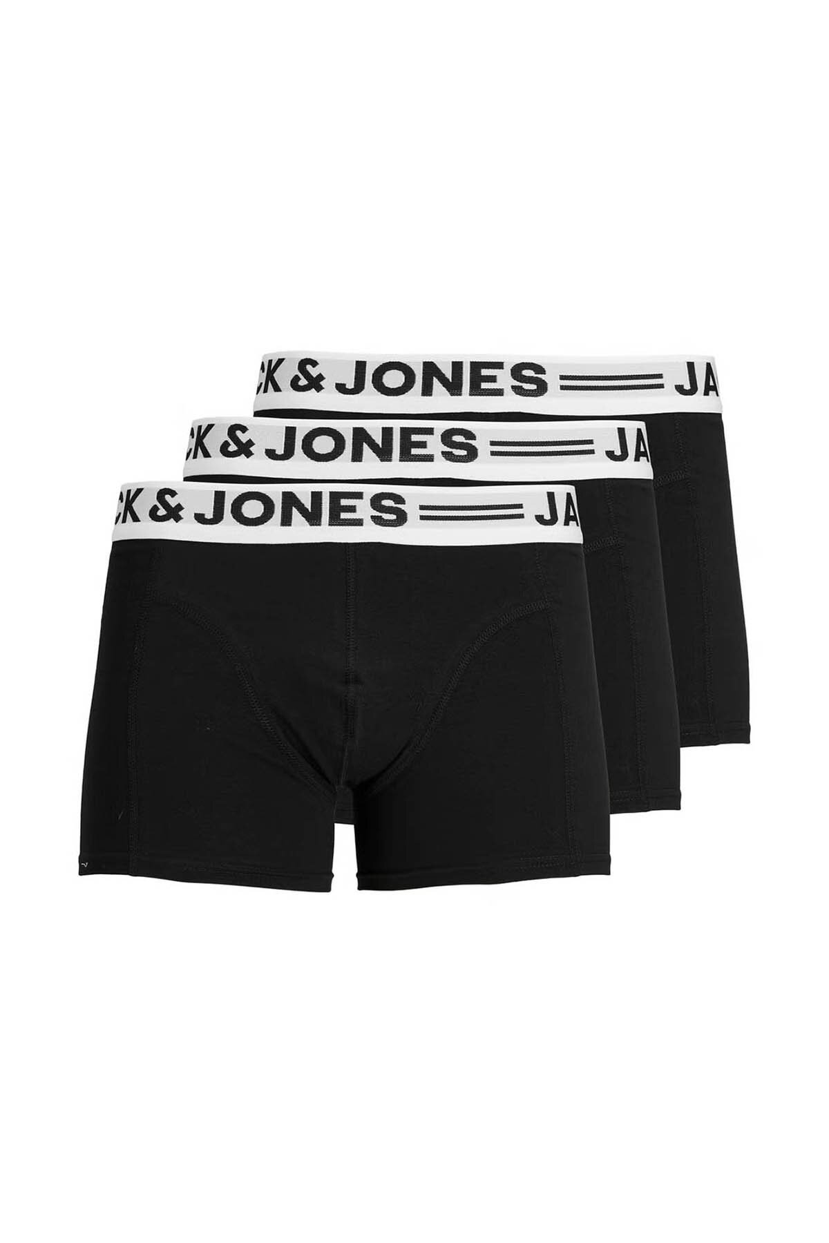 بسته ۳ عددی شورت بوکس مردانه SENSE - نخی، فیت راحت (NOOS) جک اند جونز باکسر Jack & Jones