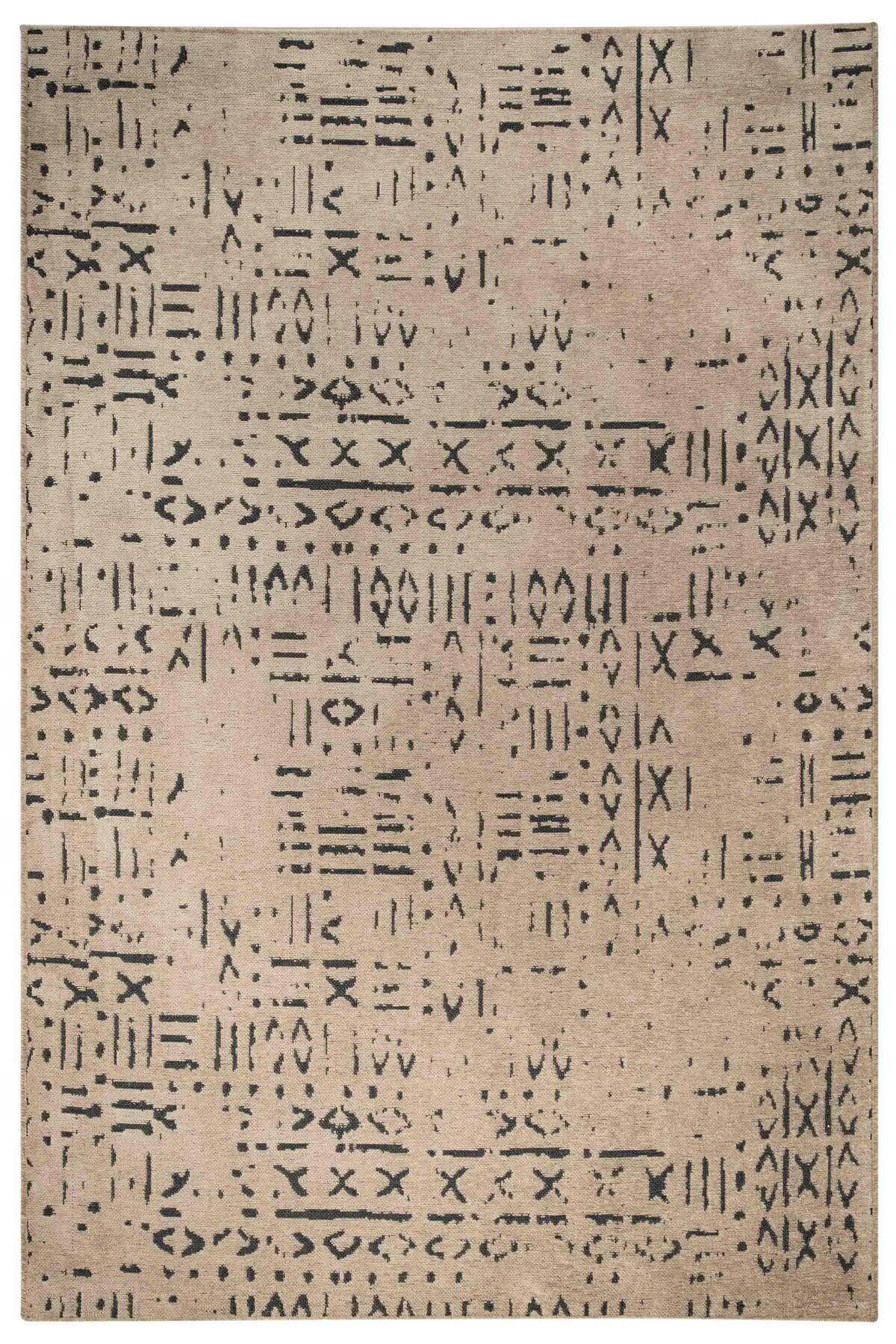 Moreno Viscose Woven Carpet Anti-Slip Base Washable Outdoor Mink Anthracite Kitchen Rug 1322