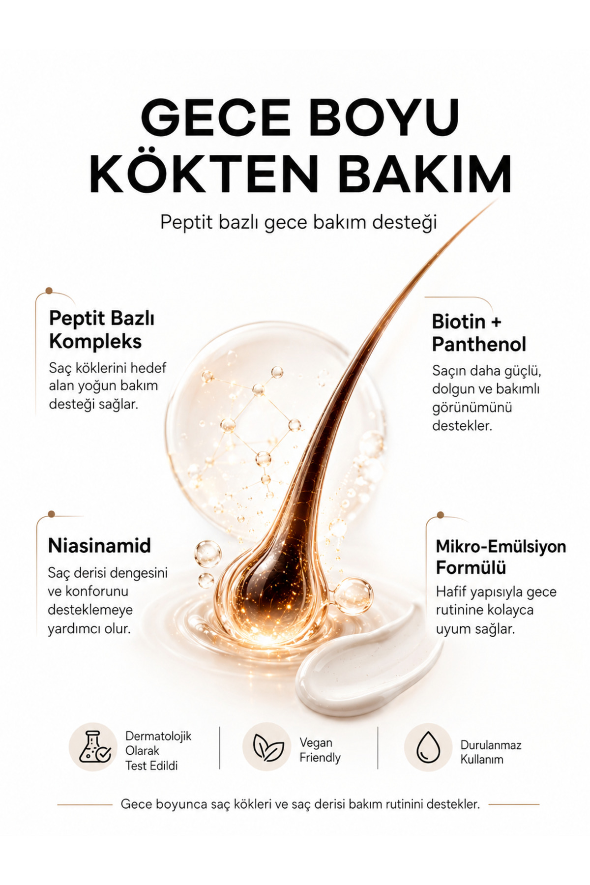 Peptit Biotin Kompleksi Saç Dökülmesi Karşıtı 2'li Gece Bakım Serumu — MIR-SRM-2X50 — تصویر 2 از 3