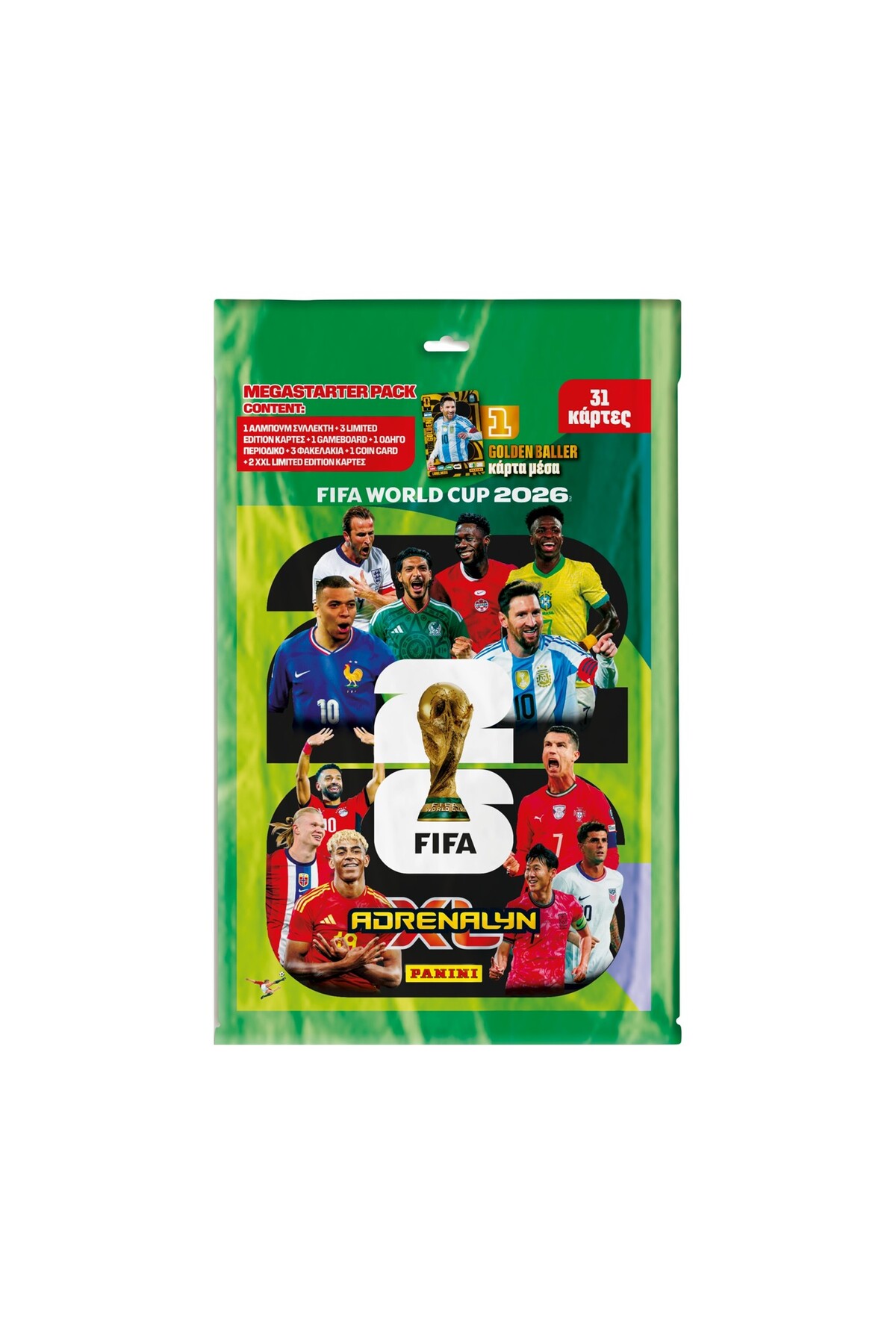 Noname Σετ καρτών Panini FIFA World Cup 2026 Adrenalyn XL – Mega Starter Pack...