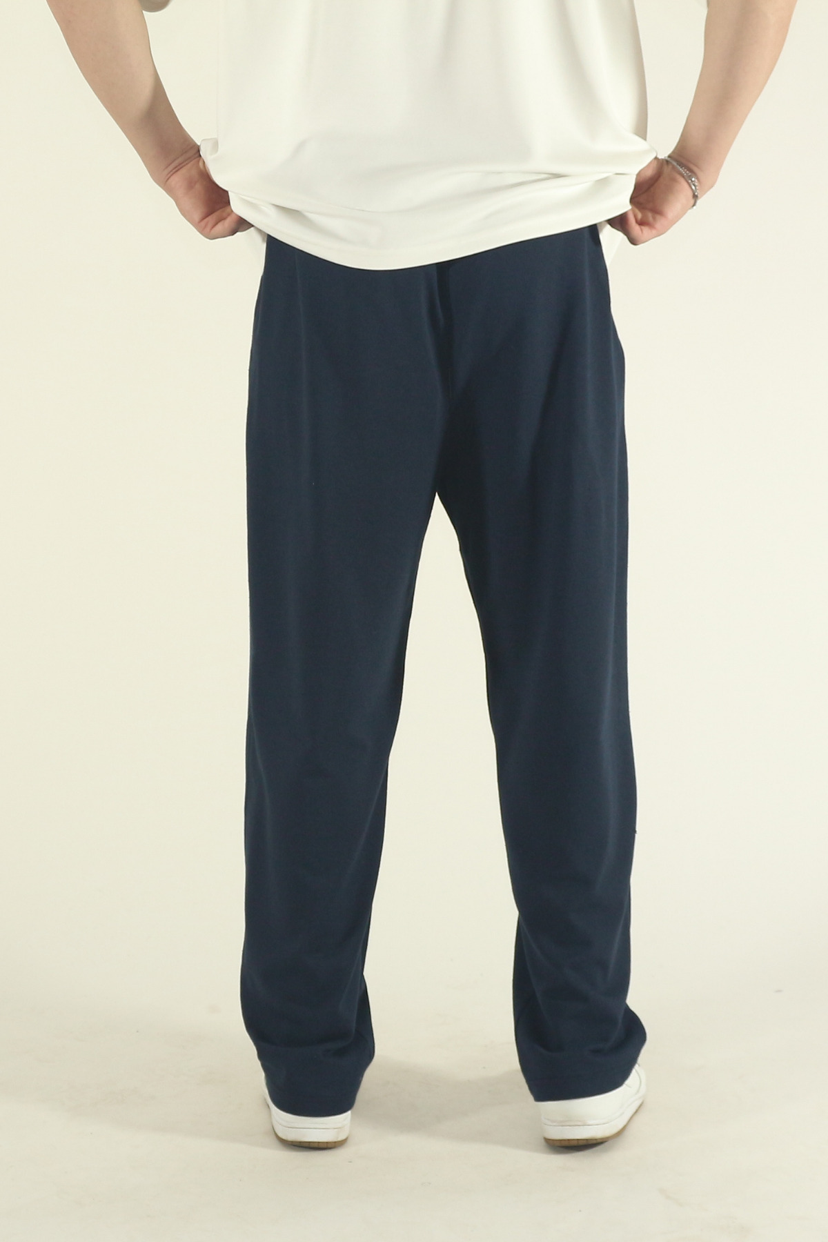 STRAVON Erkek Lacivert Baggy Oversize Relaxed 4 Mevsim Eşofman Altı Bol Paça 2 İplik Tam Kalıp görsel 5