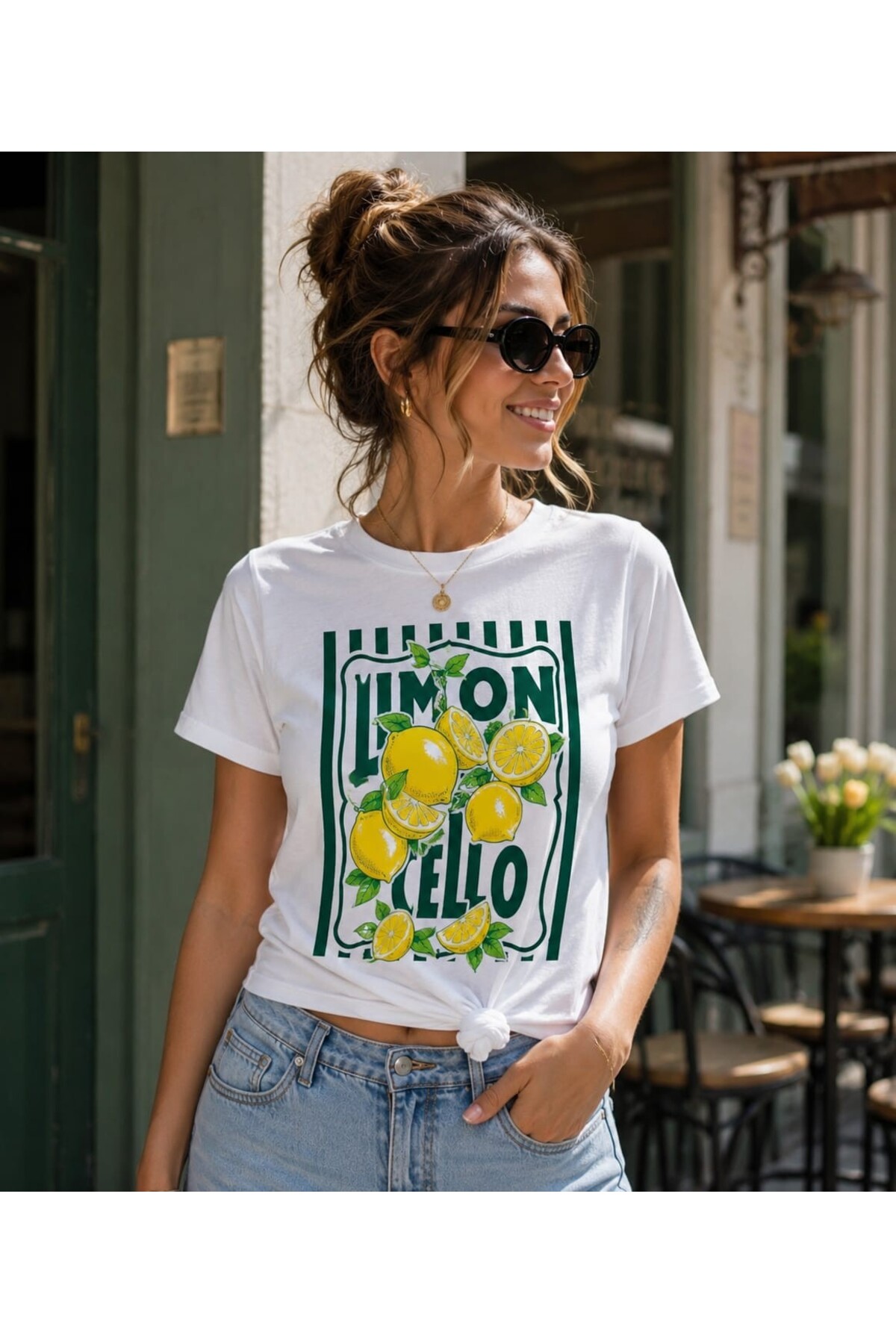 Lemon Cello Printed Women's White T-Shirt – Vintage Summer Themed Graphic Design