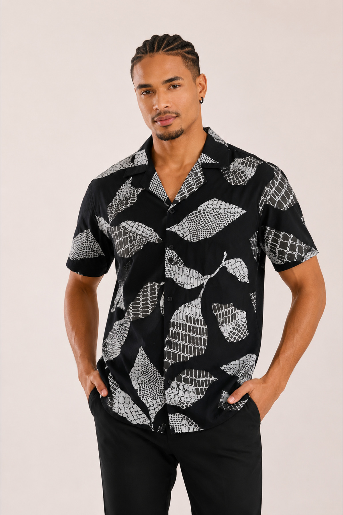 Digital Patterned Men's Oversize Shirt
