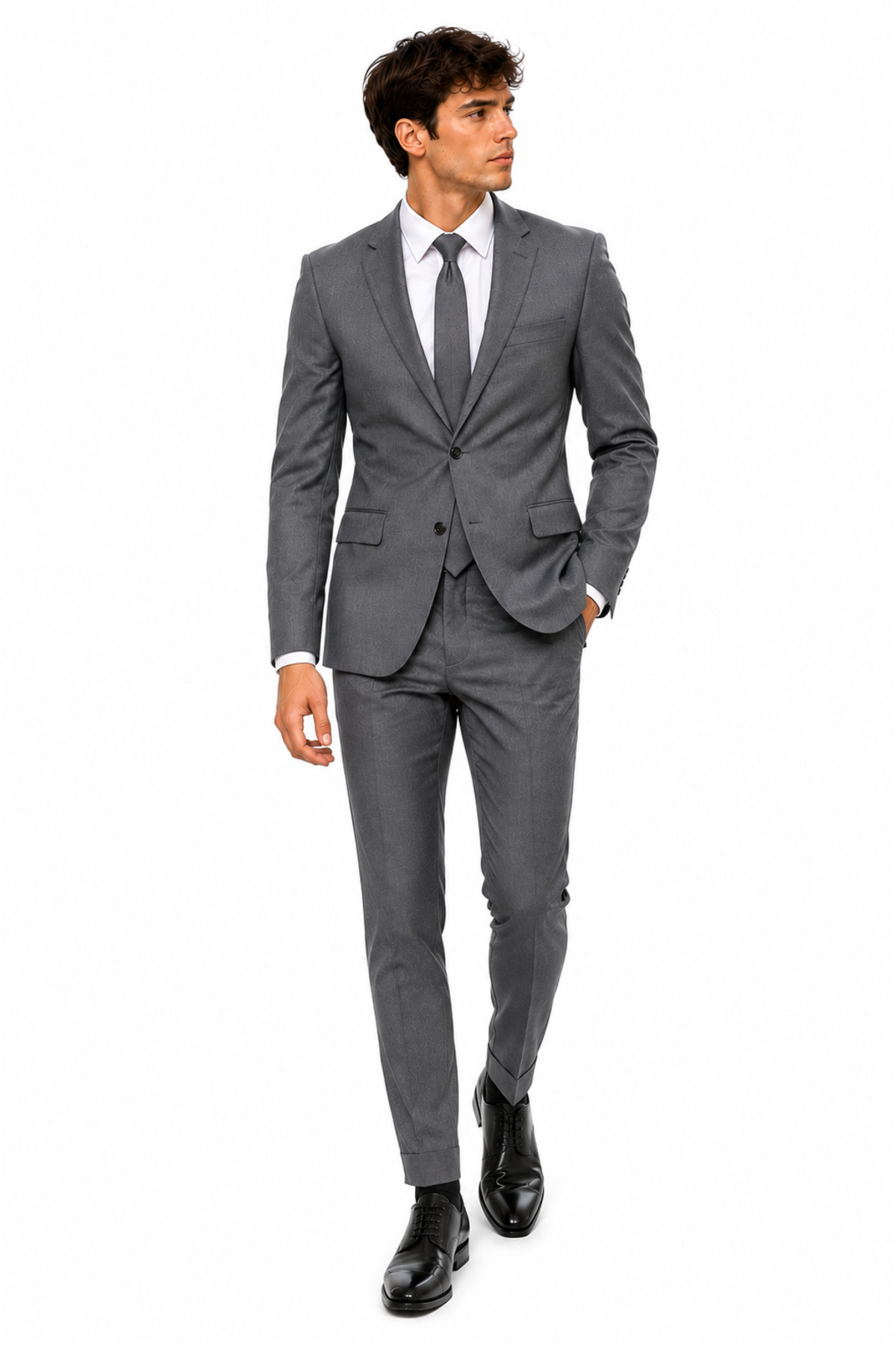 DAR KESİM ERKEK TAKIM ELBİSE — خاکستری 47-MR-28-C415