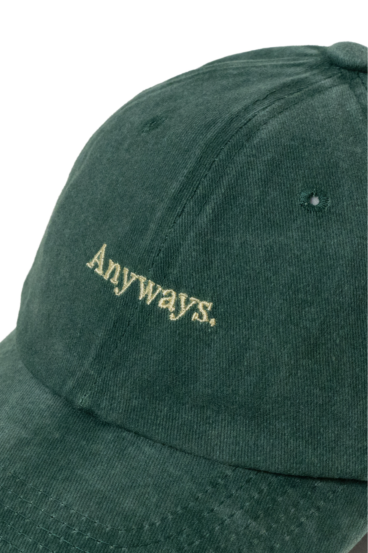Nome Studio Nakışlı Yeşil Şapka Anyways Minimal Streetwear ve Açık Sarı Yazı Nakışlı Pamuklu Şapka görsel 4