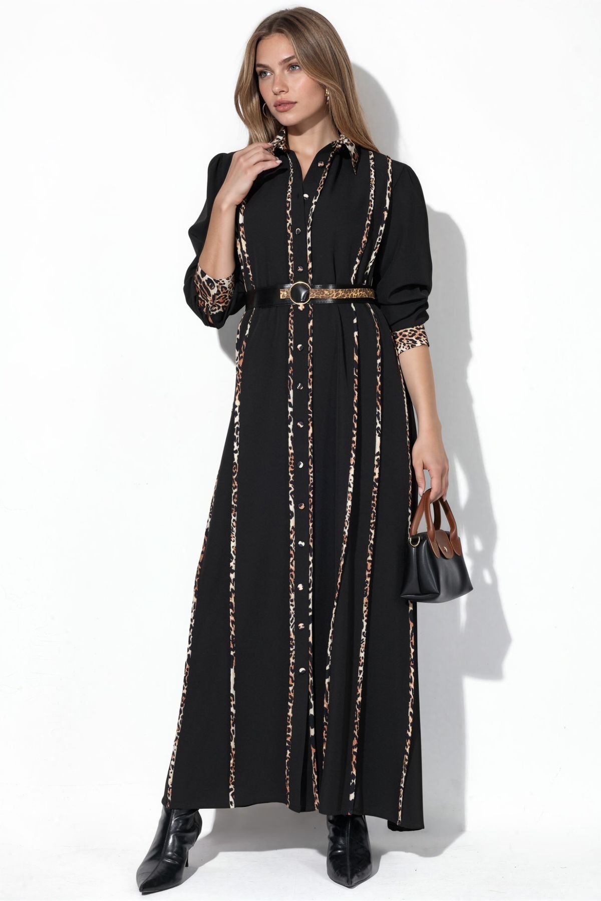 Hiccup Msn Leopard Patterned Long Shirt Dress