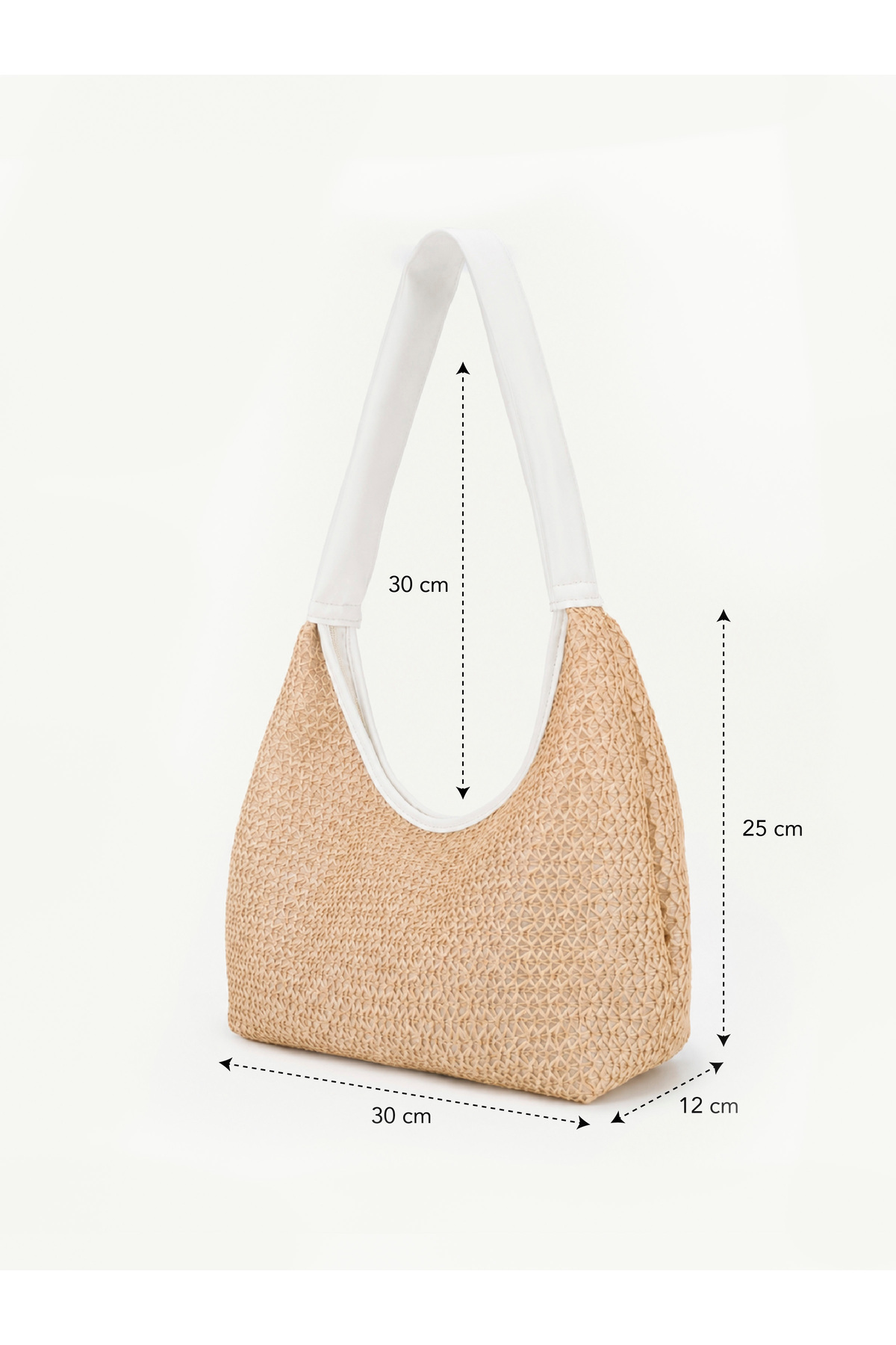 BLAZE Hasır Kadın El Kol ve Omuz Çantası Modern Minimal Hobo Çanta